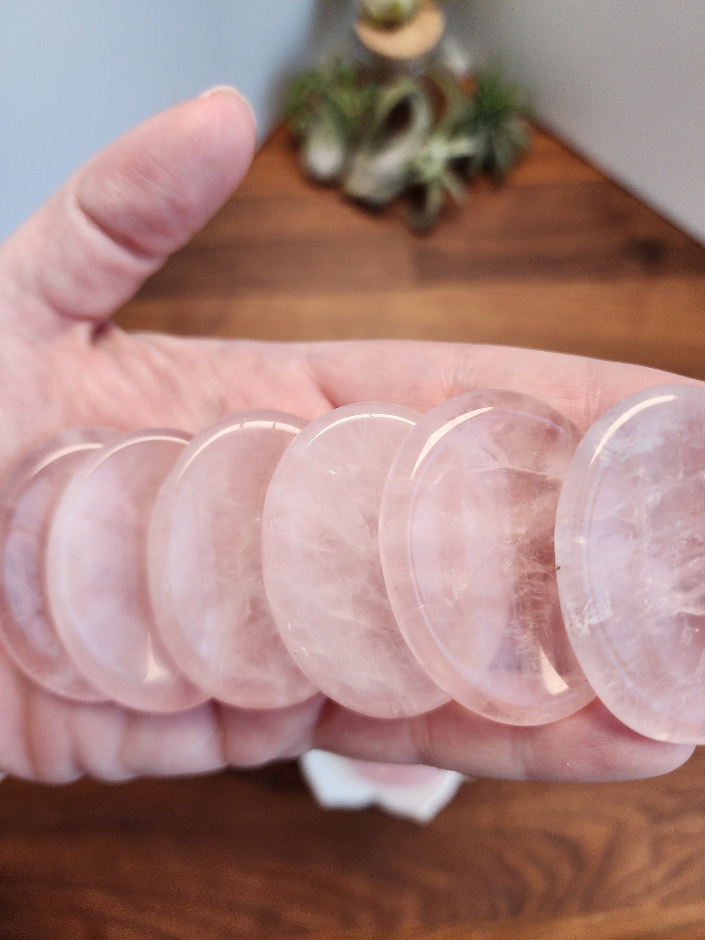 Rose Quartz Worry Stone: Pink Pocket Crystal, ADHD Fidget (1.77")