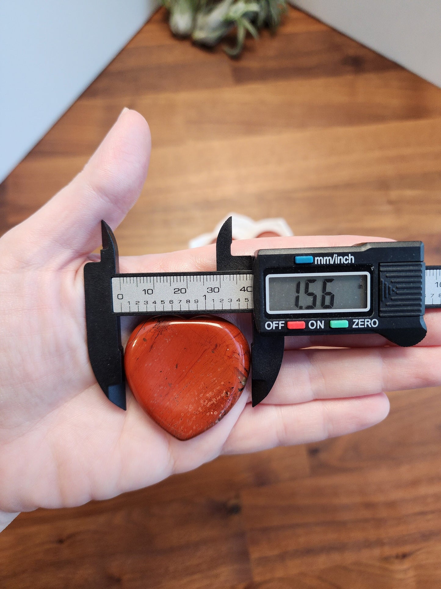 Red Jasper Heart Worry Stone: Pocket Fidget Crystal (1.56")