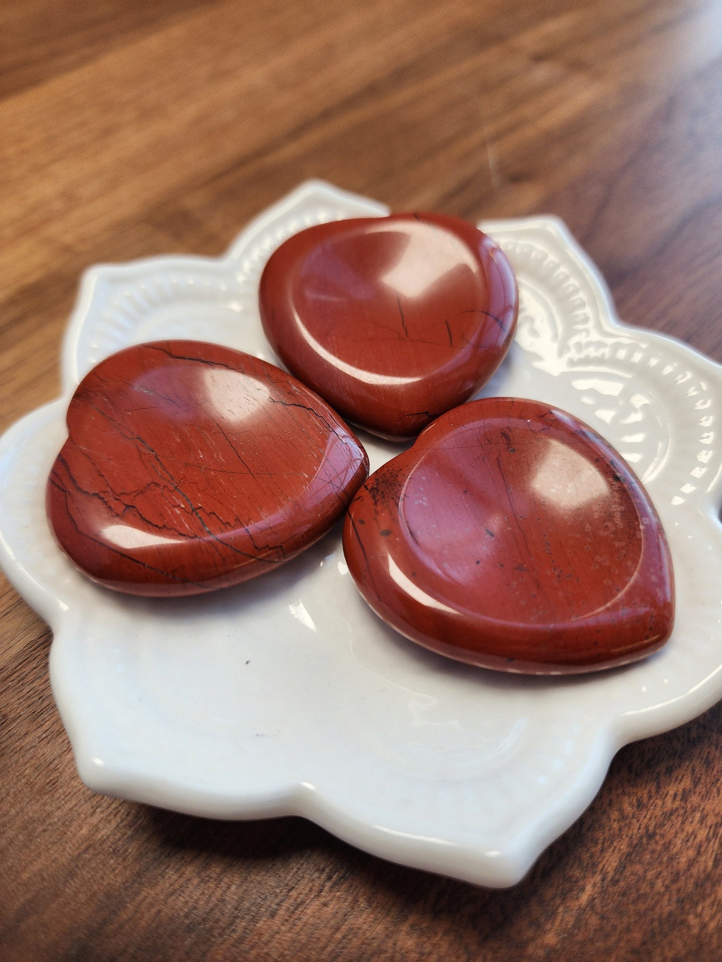 Red Jasper Heart Worry Stone: Pocket Fidget Crystal (1.56")