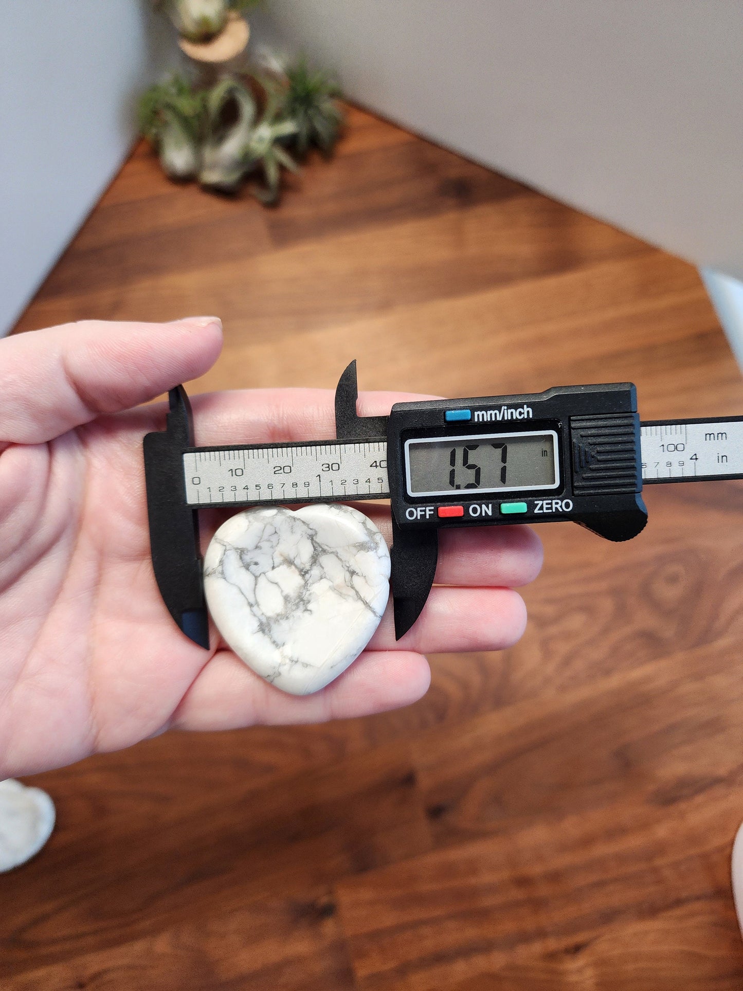 Howlite Heart Worry Stone: White Marbled Pocket Crystal