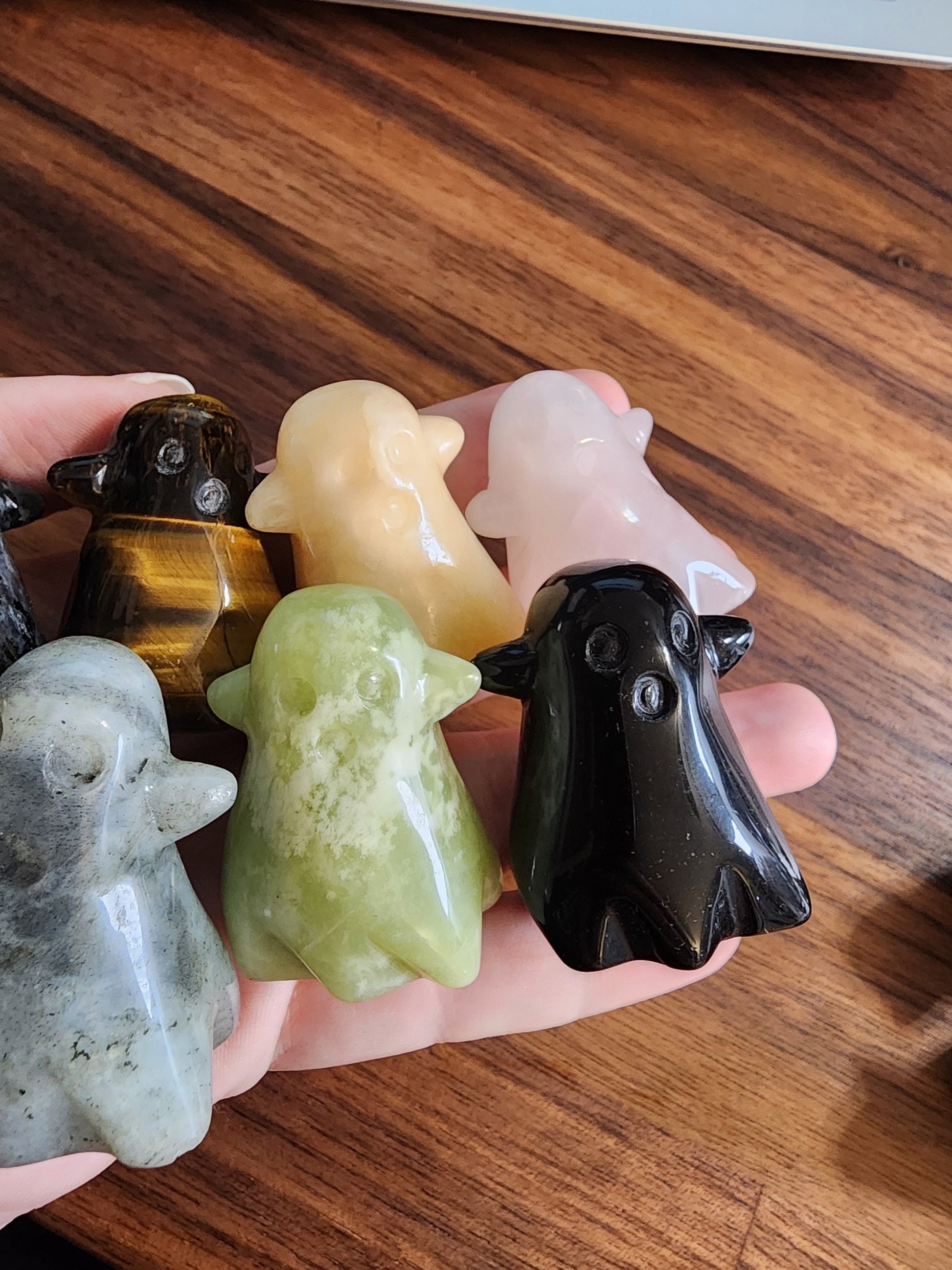 Crystal Ghost Carving: Labradorite, Calcite, Tiger Eye, Obsidian