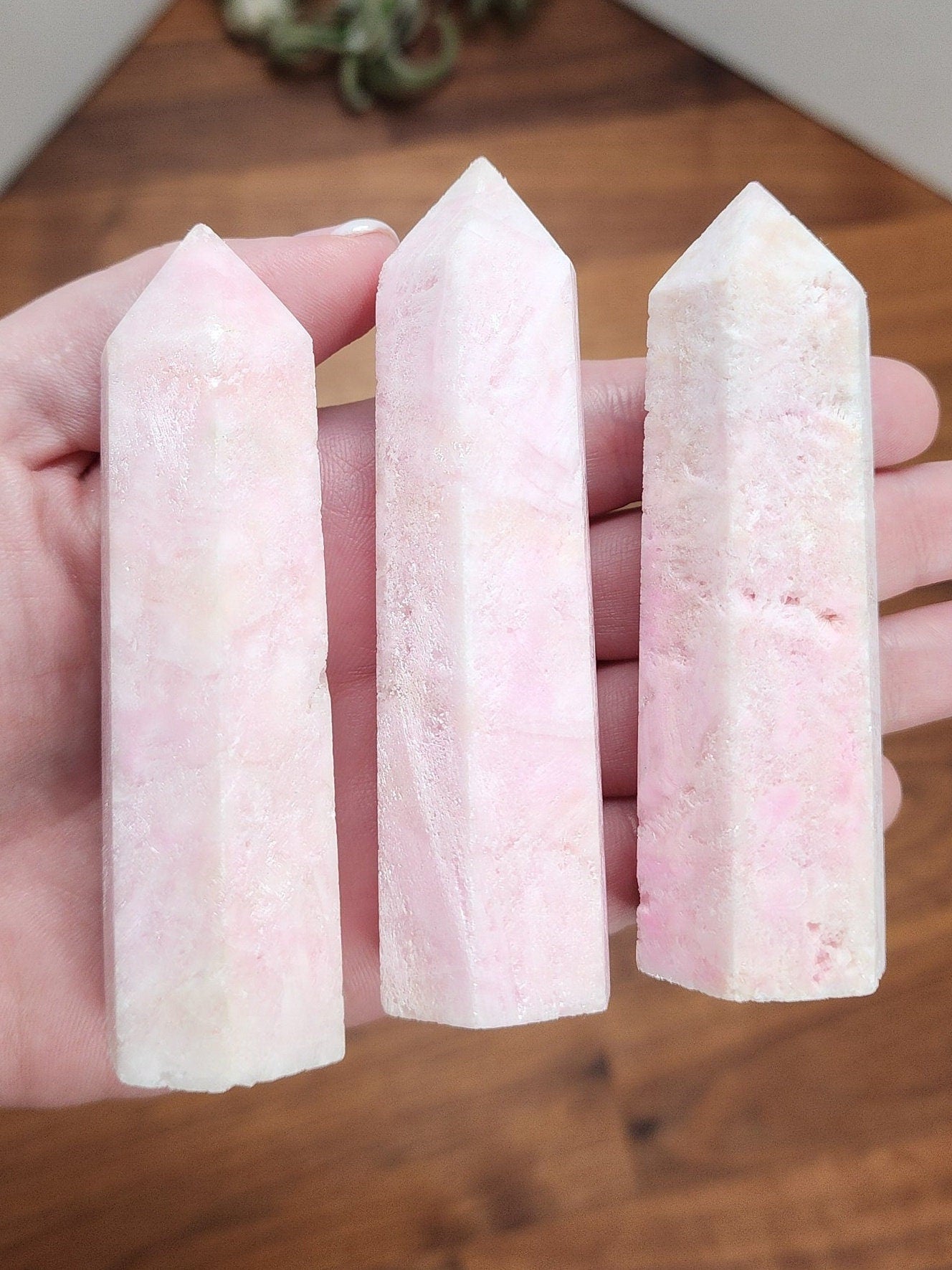 Aragonite Crystal Tower: Pink and White Stone (3.5 Inches)