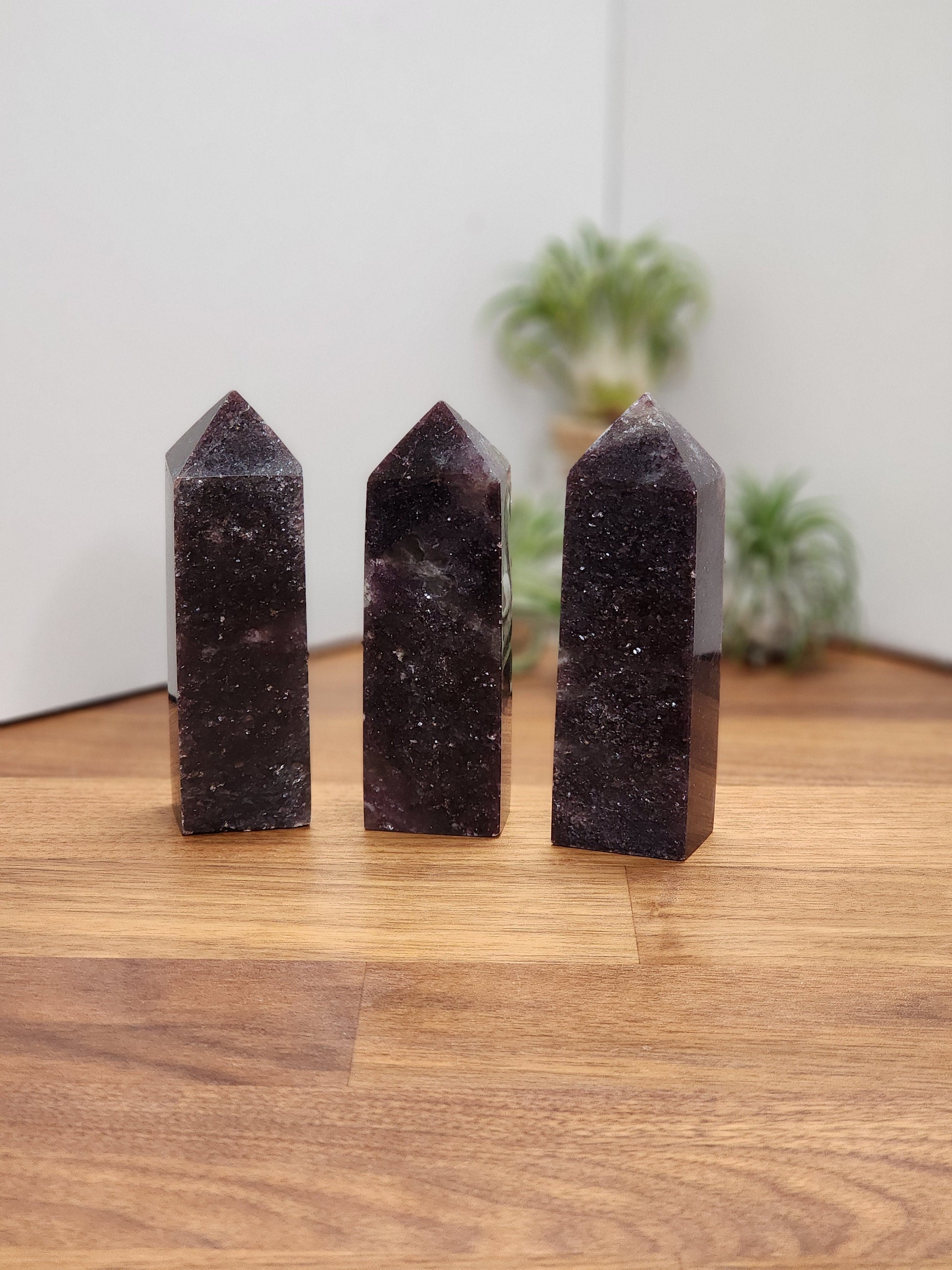 Unicorn Stone Towers | Lepidolite, Smokey Quartz, Tourmaline | Purple Mica Crystal Points | Intuitively Chosen