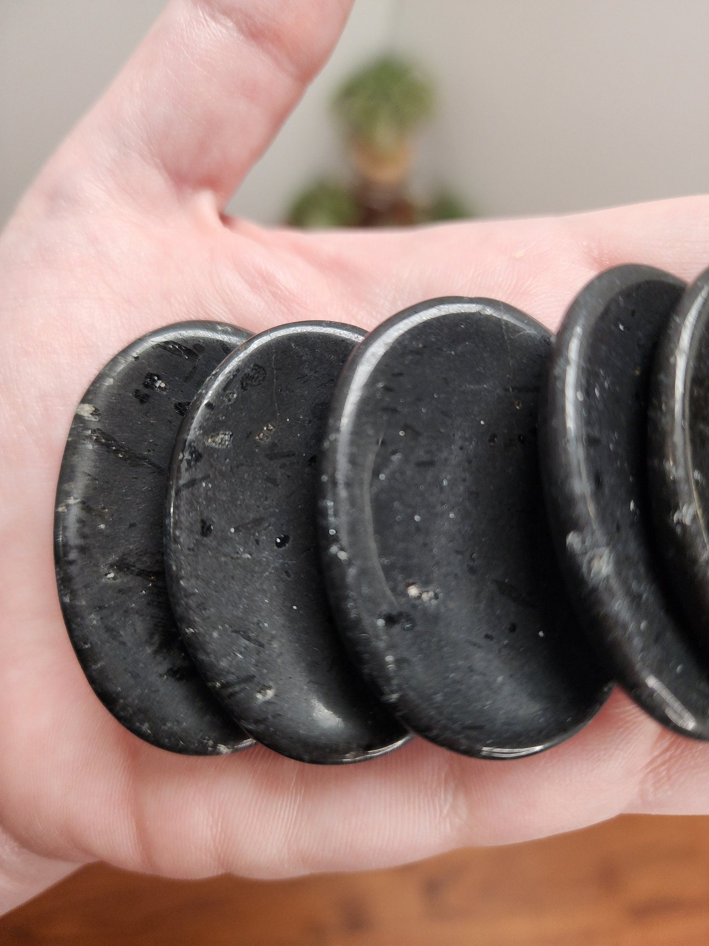 Black Tourmaline Worry Stone: Pocket Fidget Crystal for ADHD