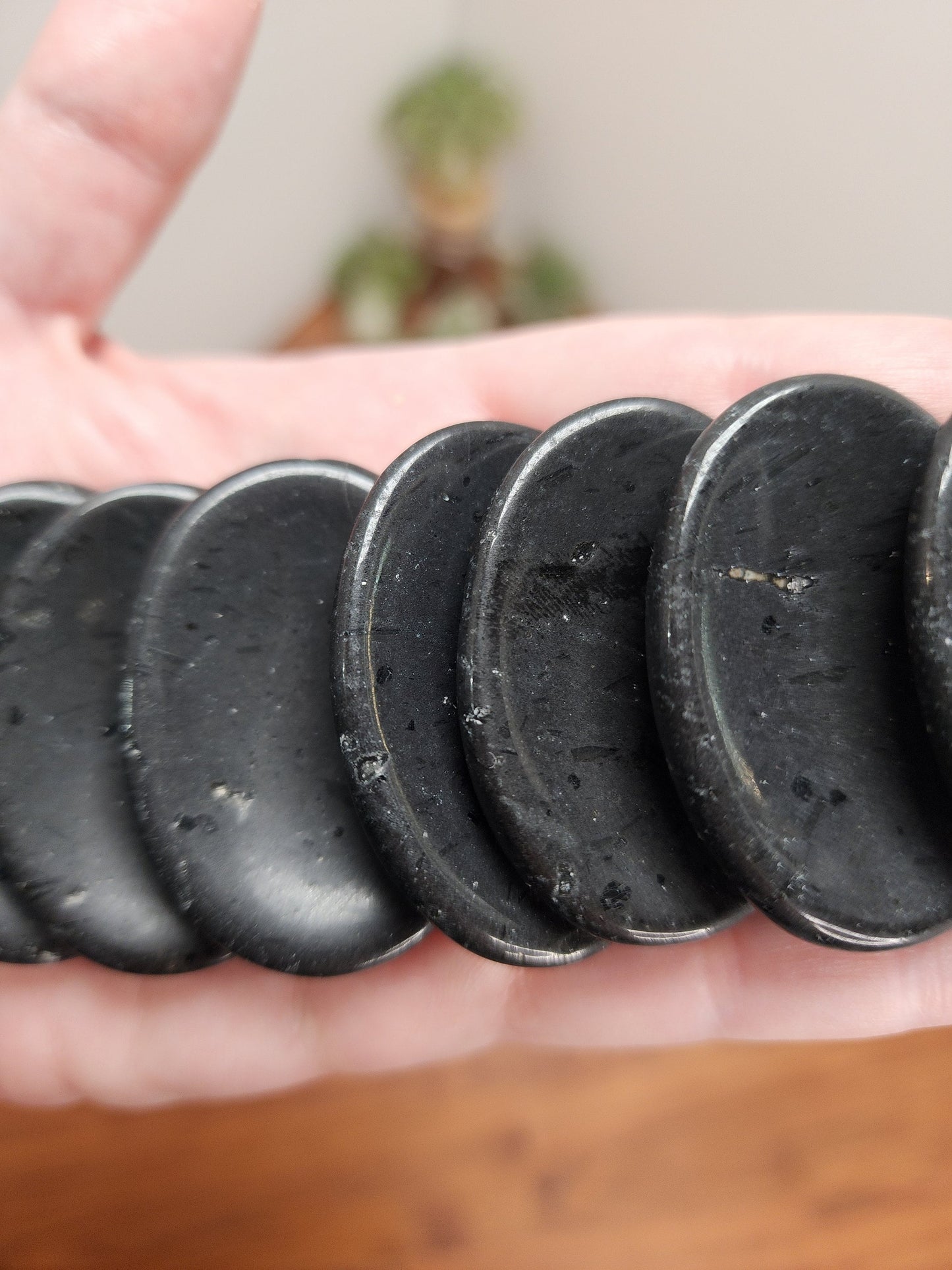 Black Tourmaline Worry Stone: Pocket Fidget Crystal for ADHD