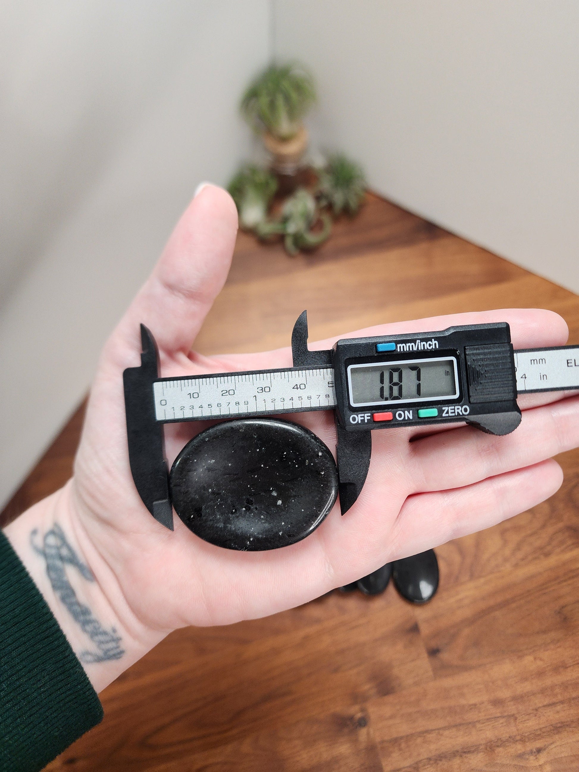 Black Tourmaline Worry Stone: Pocket Fidget Crystal for ADHD
