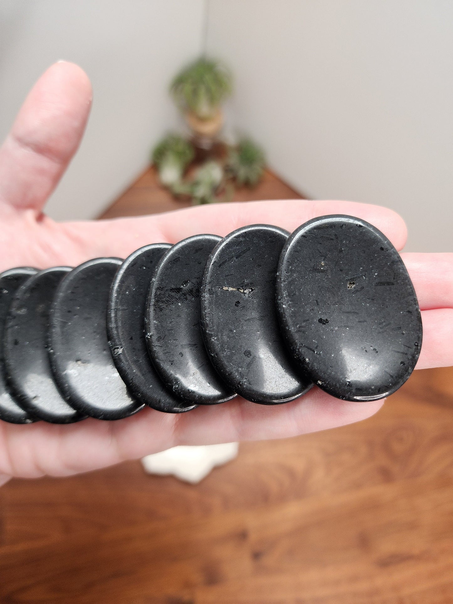 Black Tourmaline Worry Stone: Pocket Fidget Crystal for ADHD