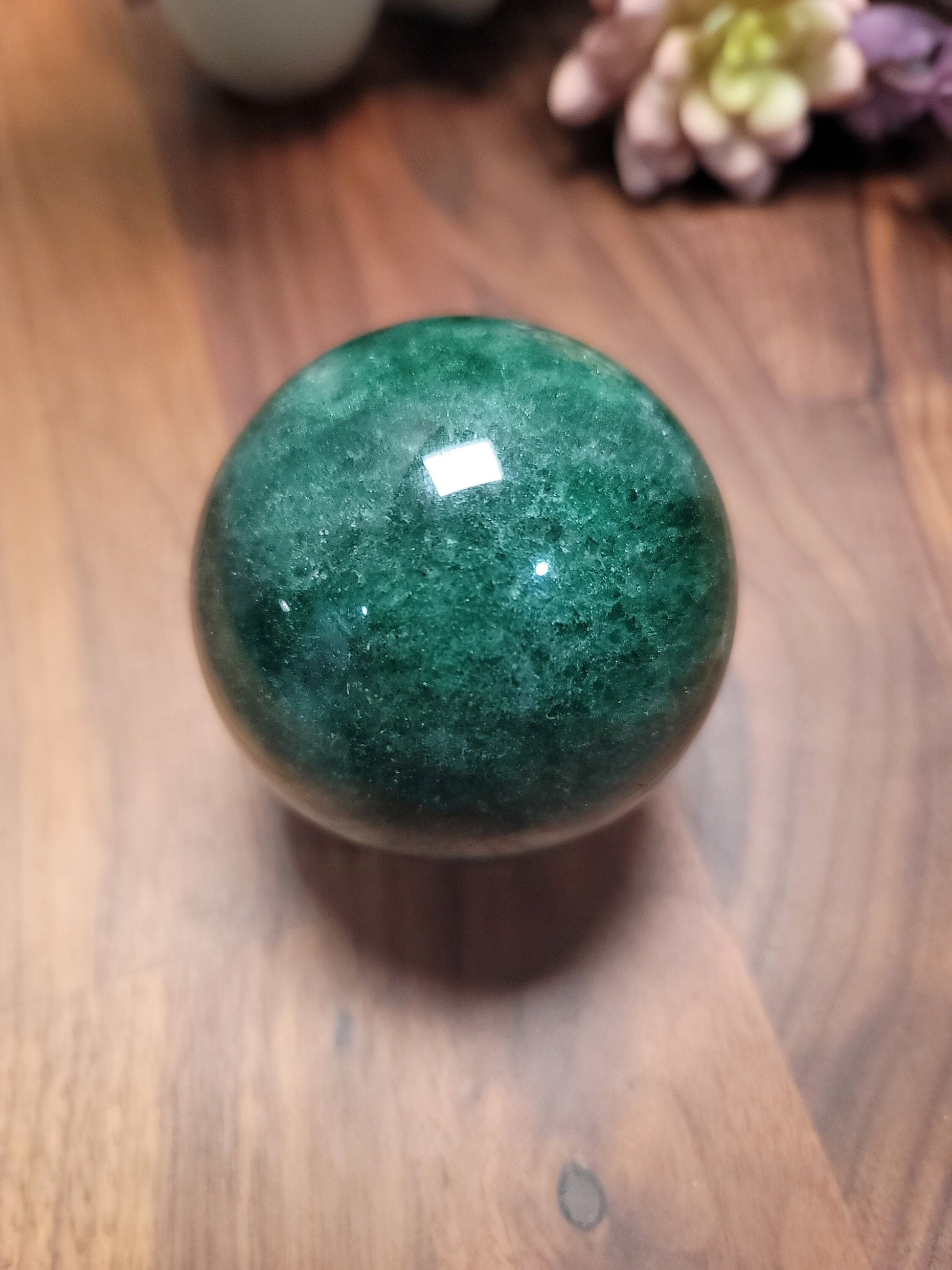 Green Strawberry Quartz Sphere: Sparkling Crystal Ball (68MM)
