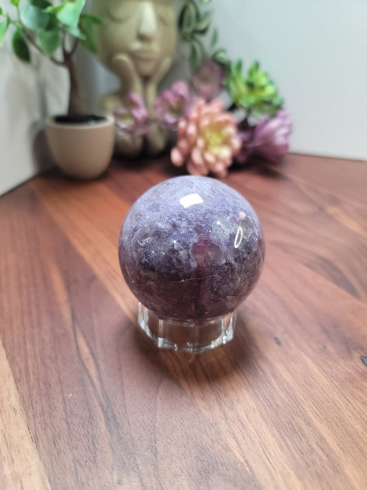 Unicorn Stone Crystal Sphere (62 MM): Purple, Pink, and White