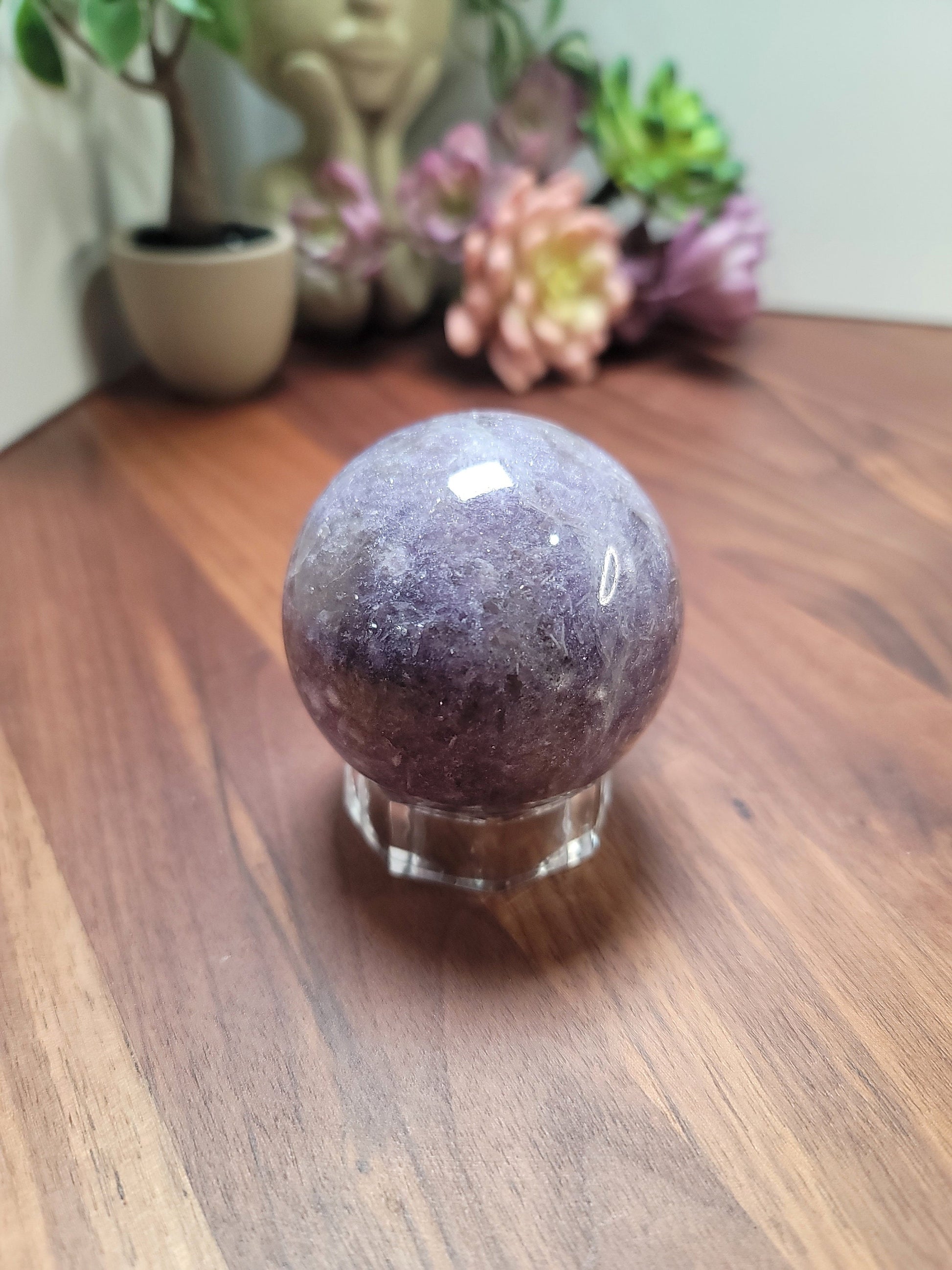 Unicorn Stone Crystal Sphere (62 MM): Purple, Pink, and White