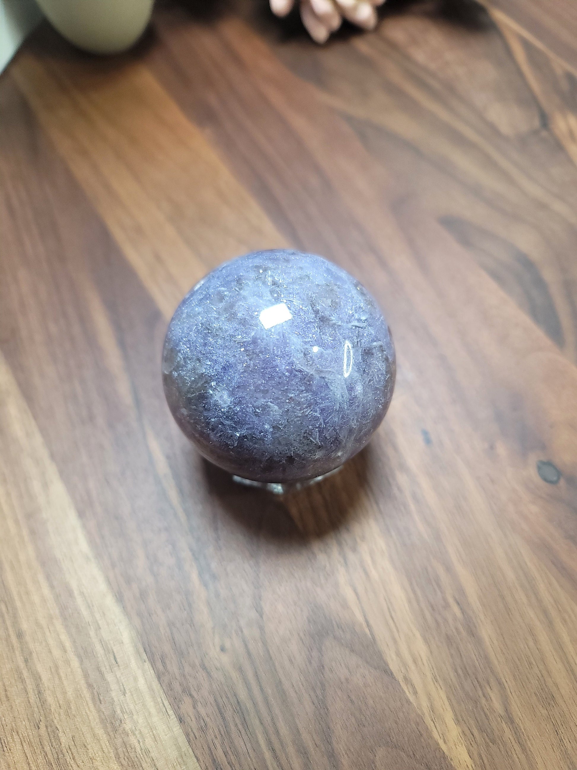 Unicorn Stone Crystal Sphere (62 MM): Purple, Pink, and White
