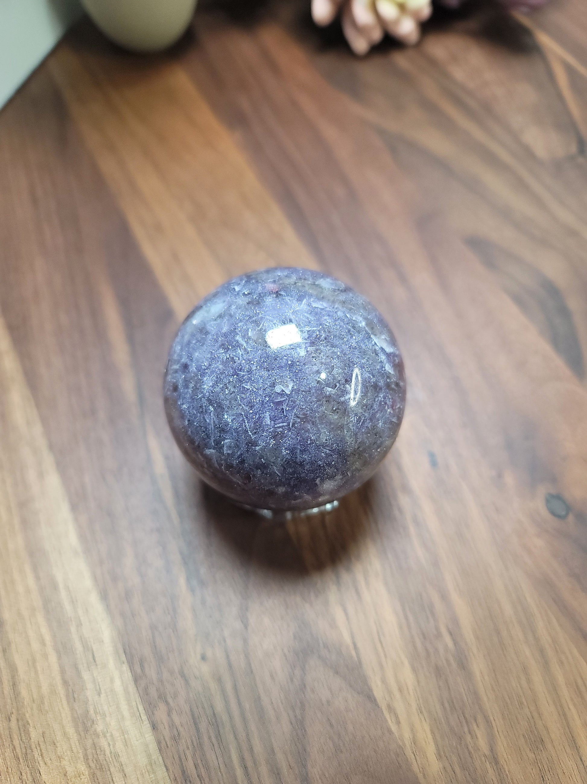 Unicorn Stone Crystal Sphere (62 MM): Purple, Pink, and White