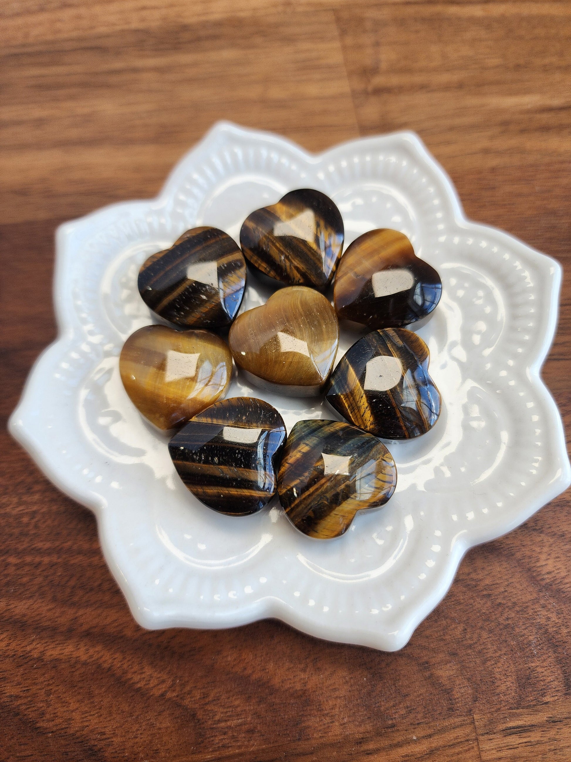 Yellow Tiger's Eye Heart Crystal - Chunky Mini Stone