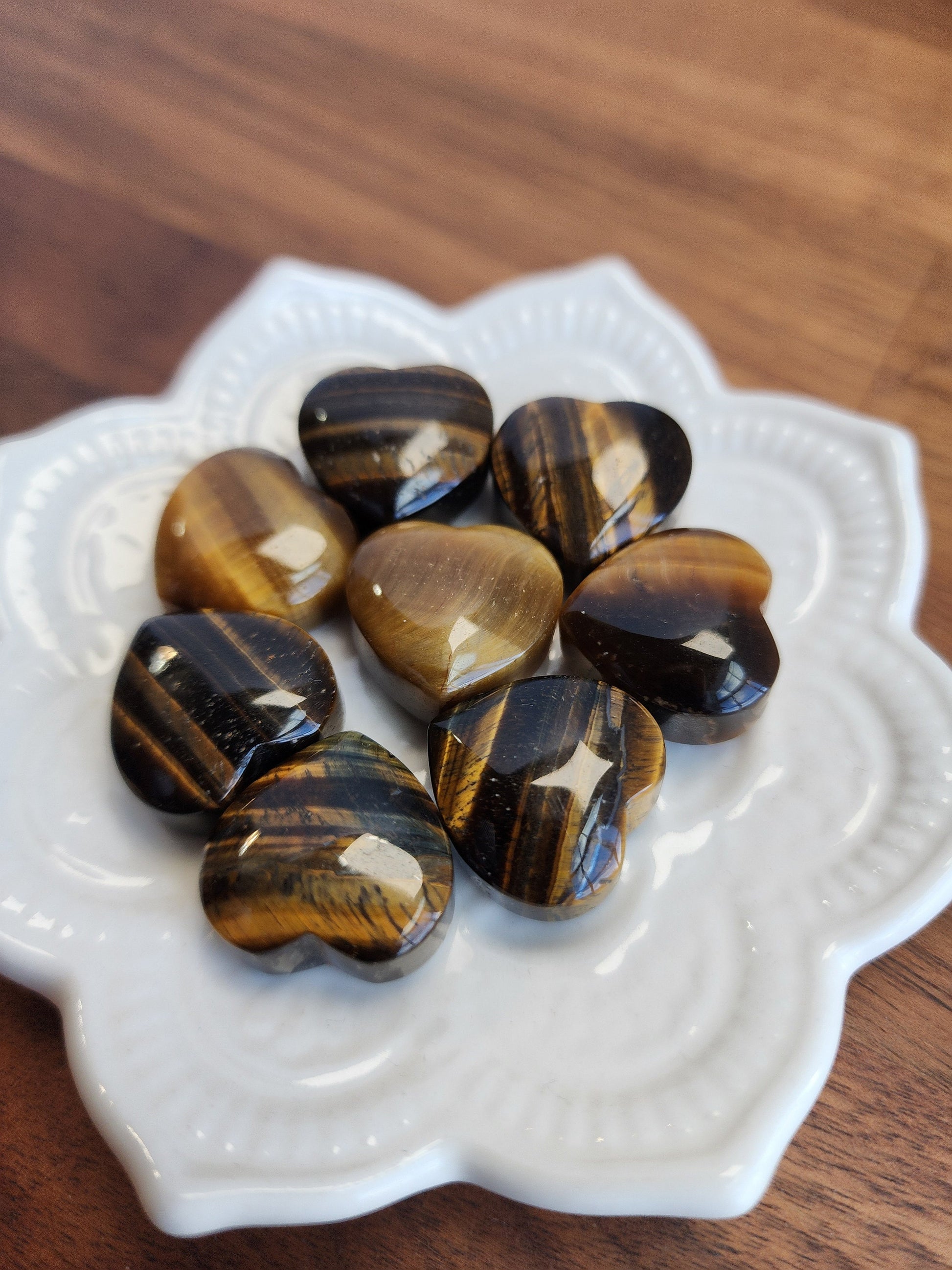 Yellow Tiger's Eye Heart Crystal - Chunky Mini Stone