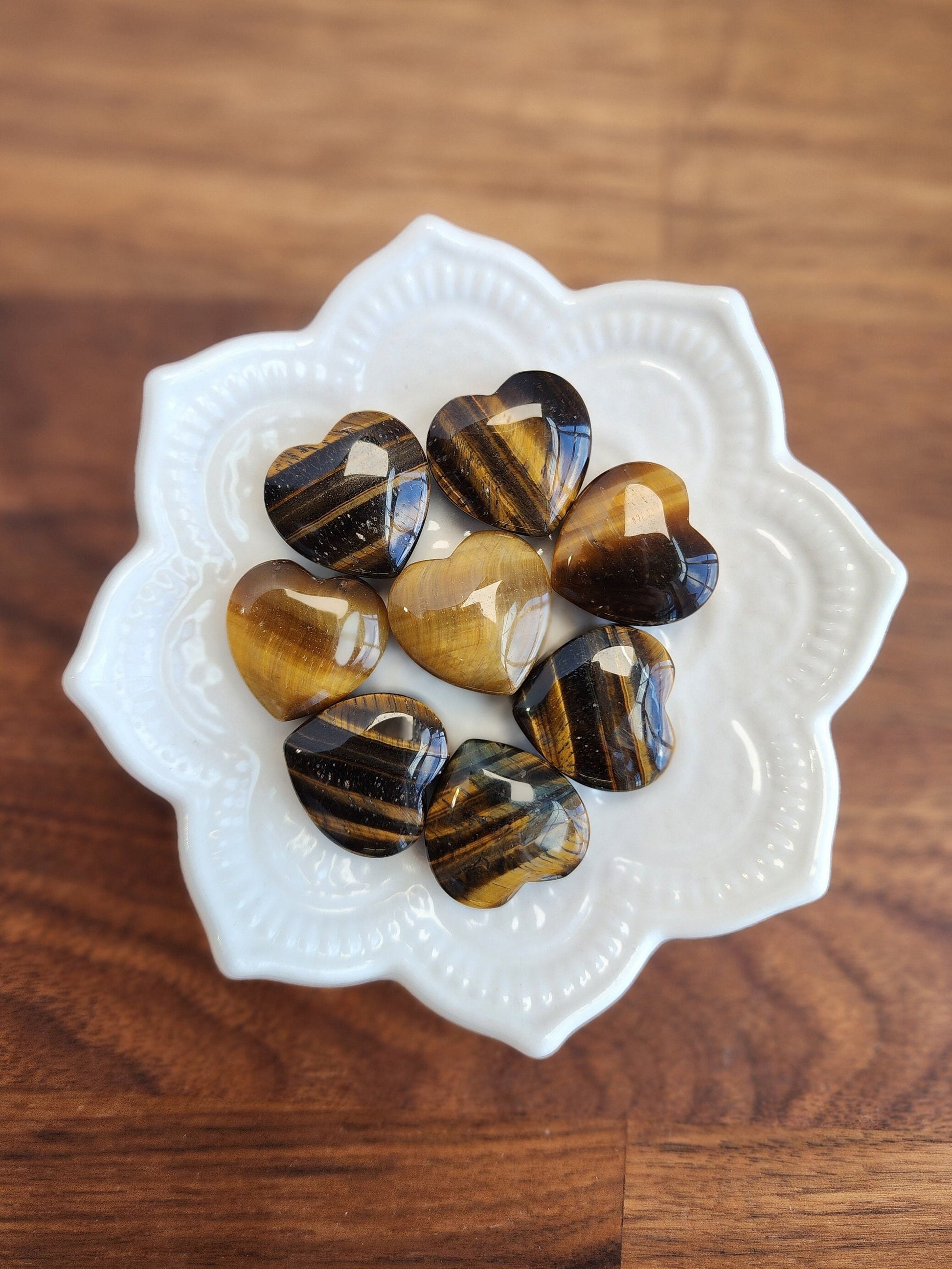Yellow Tiger's Eye Heart Crystal - Chunky Mini Stone