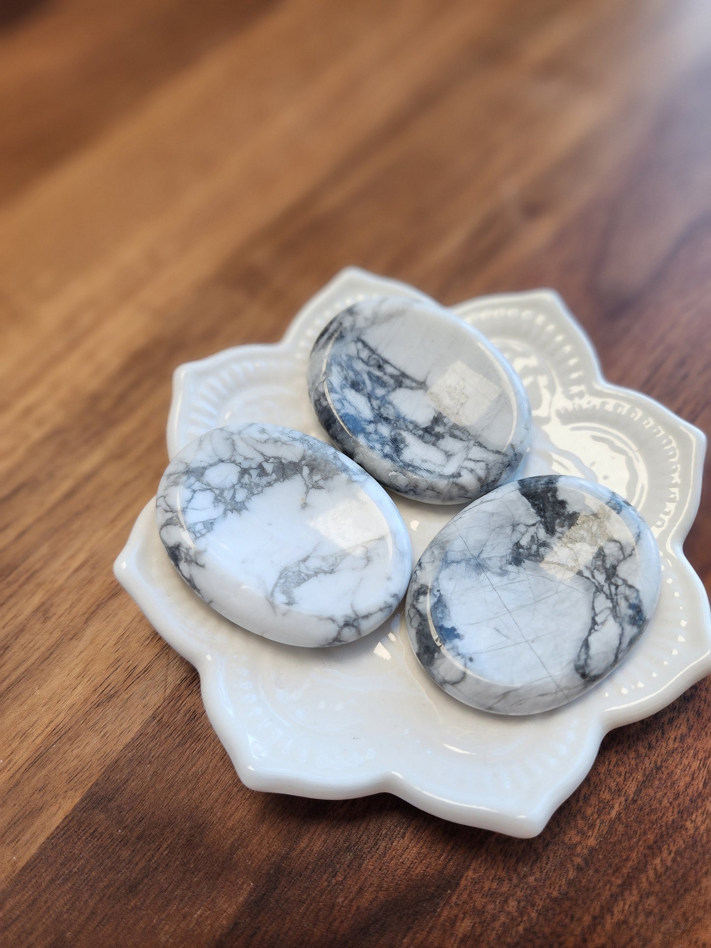 Howlite Worry Stone: Calming White Crystal (Pocket Size Fidget)