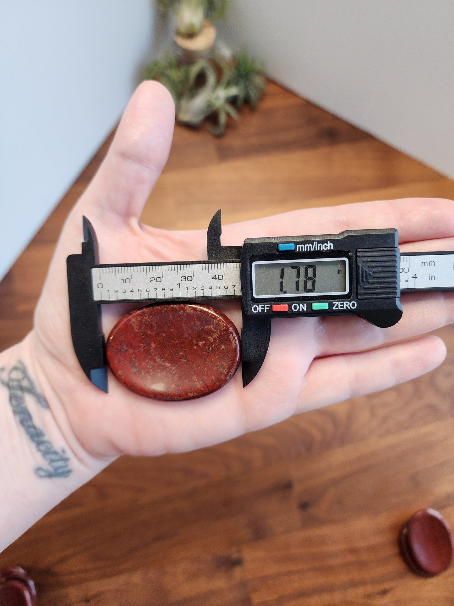 Red Sesame Jasper Worry Stone: ADHD Fidget Pocket Crystal