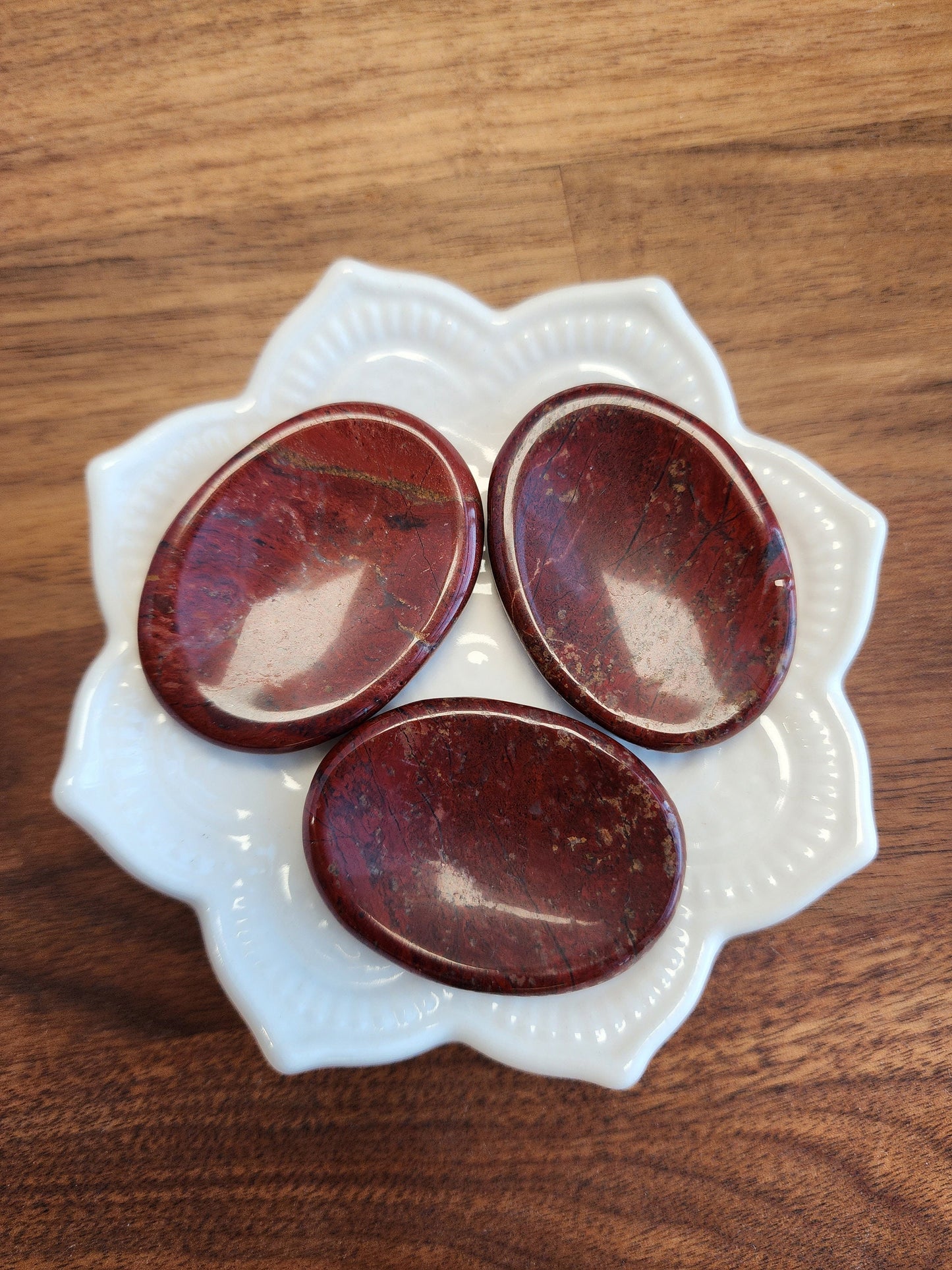 Red Sesame Jasper Worry Stone: ADHD Fidget Pocket Crystal