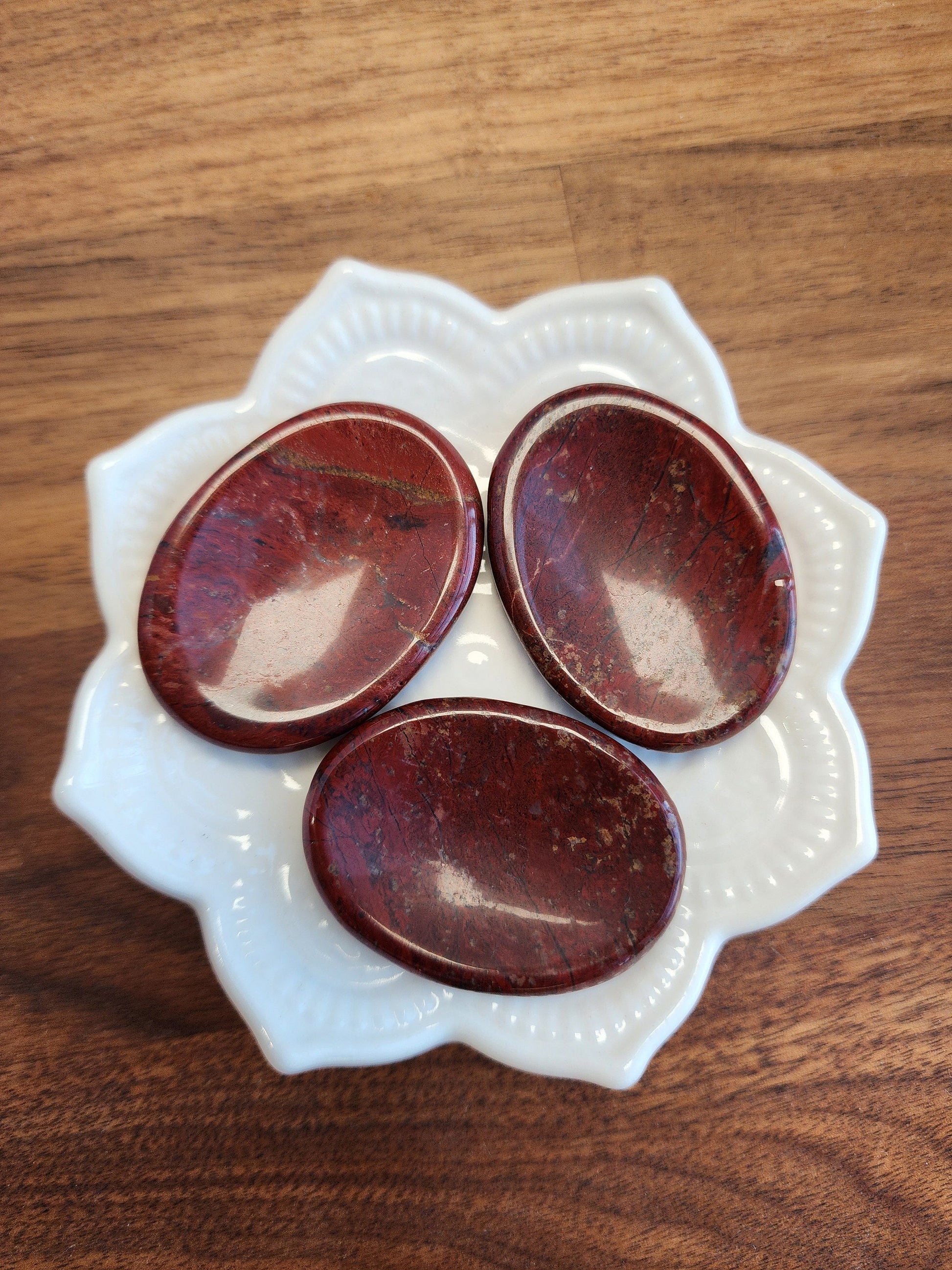 Red Sesame Jasper Worry Stone: ADHD Fidget Pocket Crystal