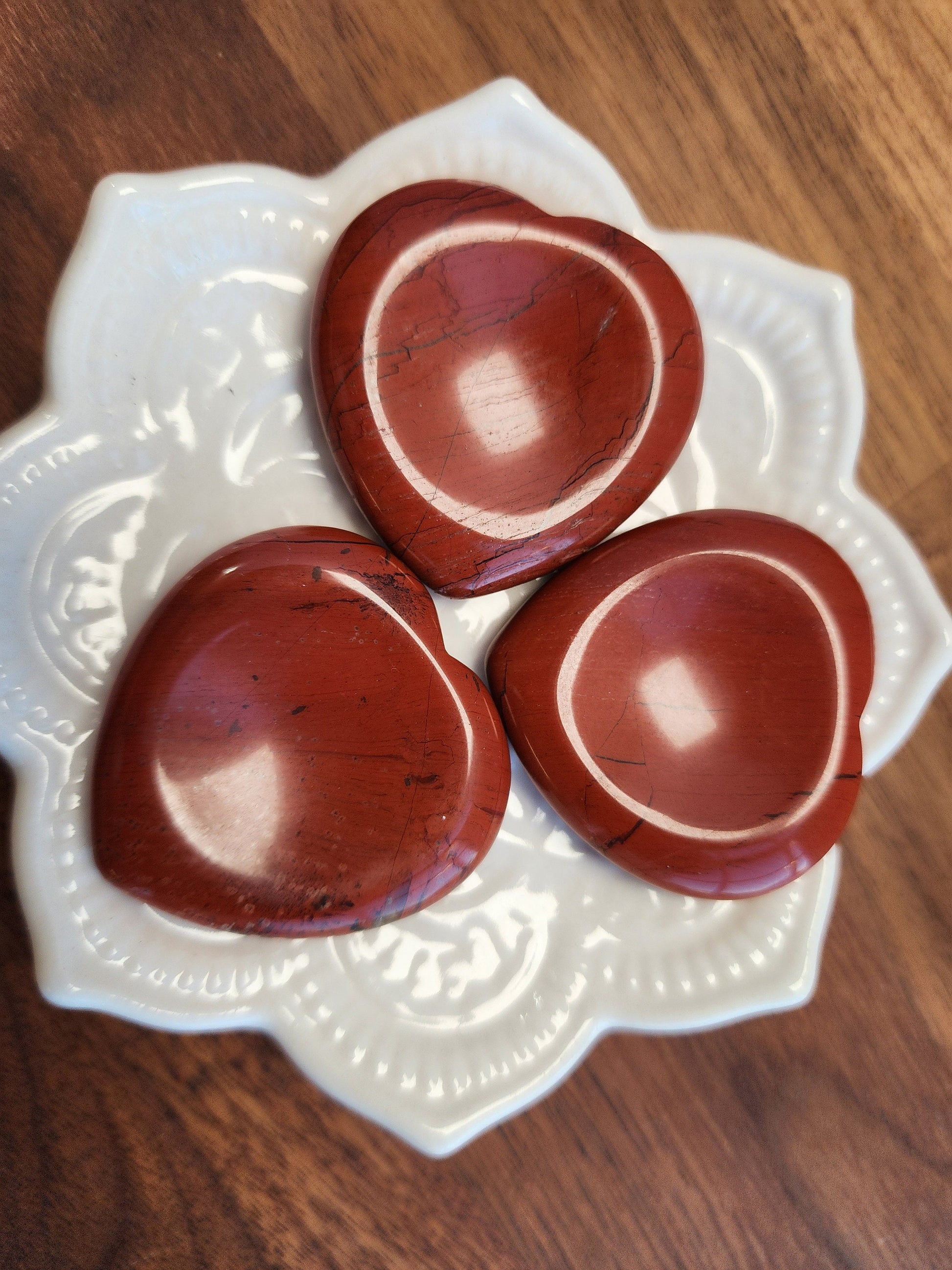 Red Jasper Heart Worry Stone: Pocket Fidget Crystal (1.56")