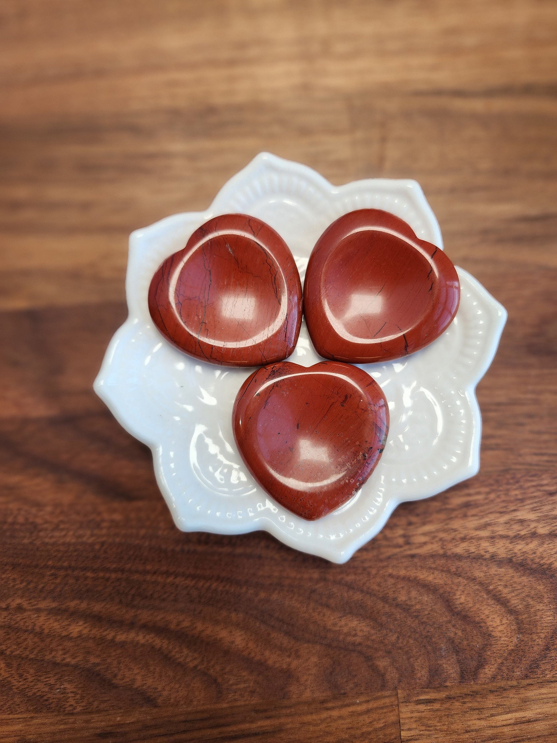 Red Jasper Heart Worry Stone: Pocket Fidget Crystal (1.56")