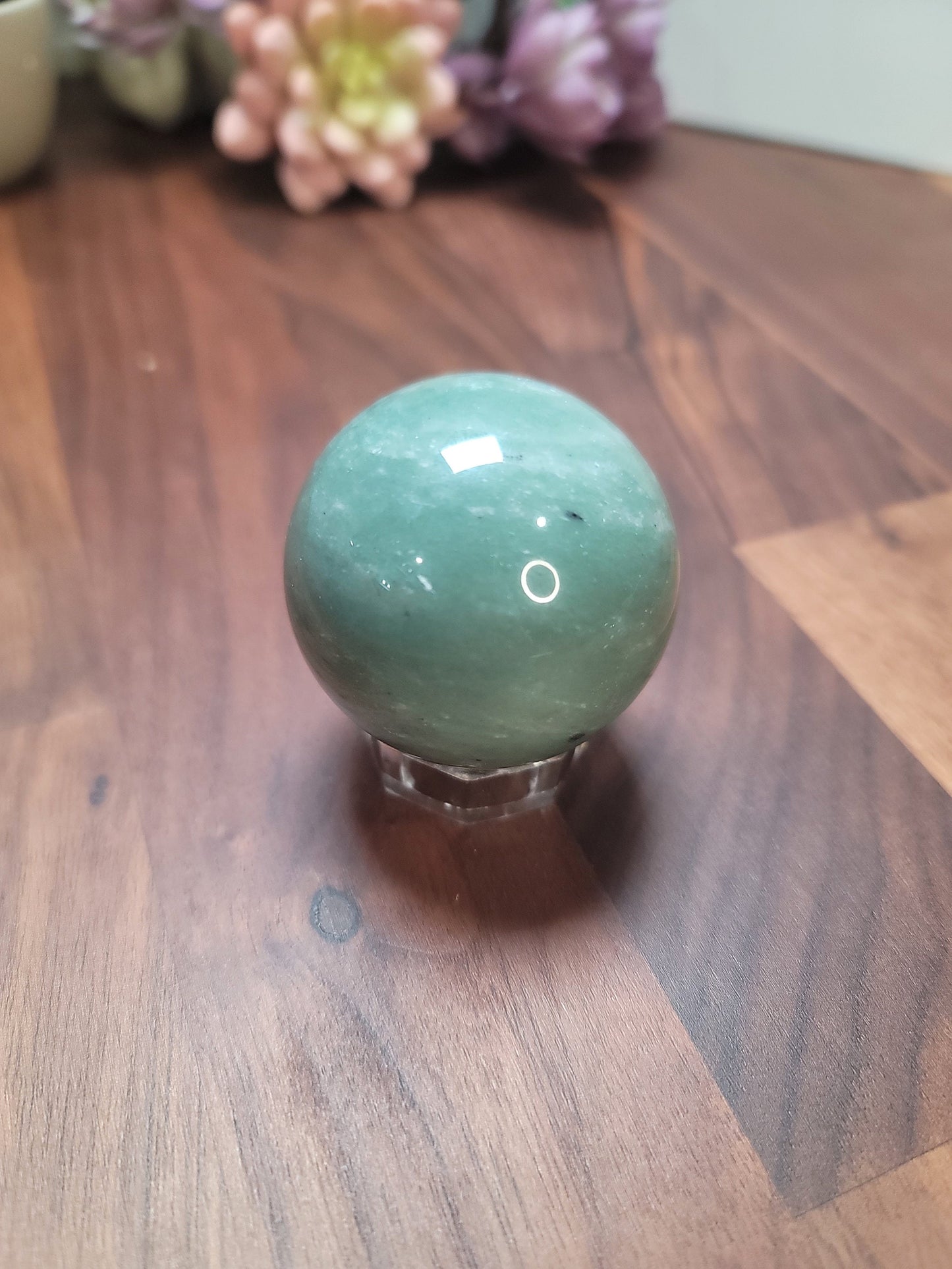 Green Aventurine Crystal Sphere: Natural Stone, 50mm