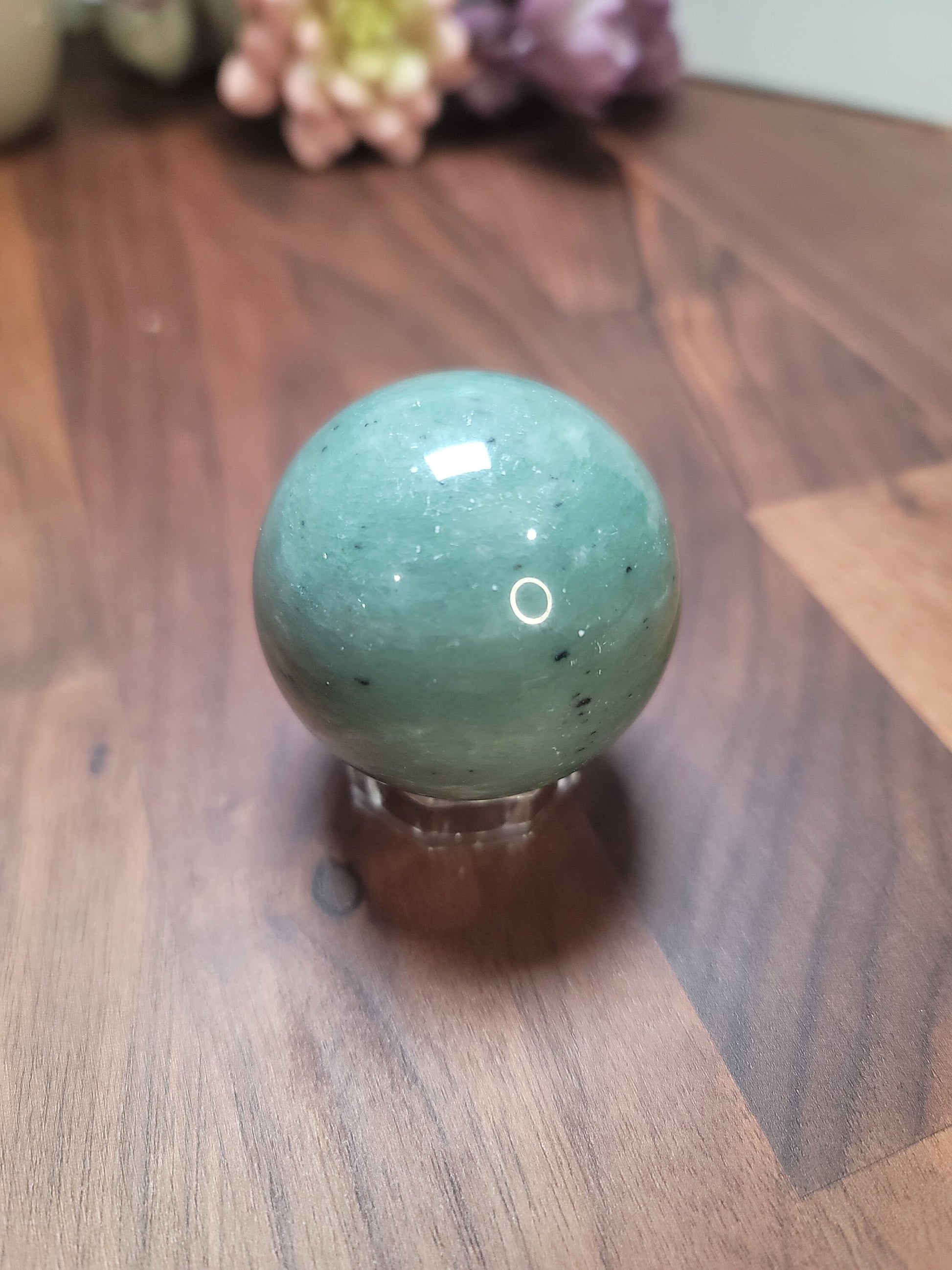 Green Aventurine Crystal Sphere: Natural Stone, 50mm
