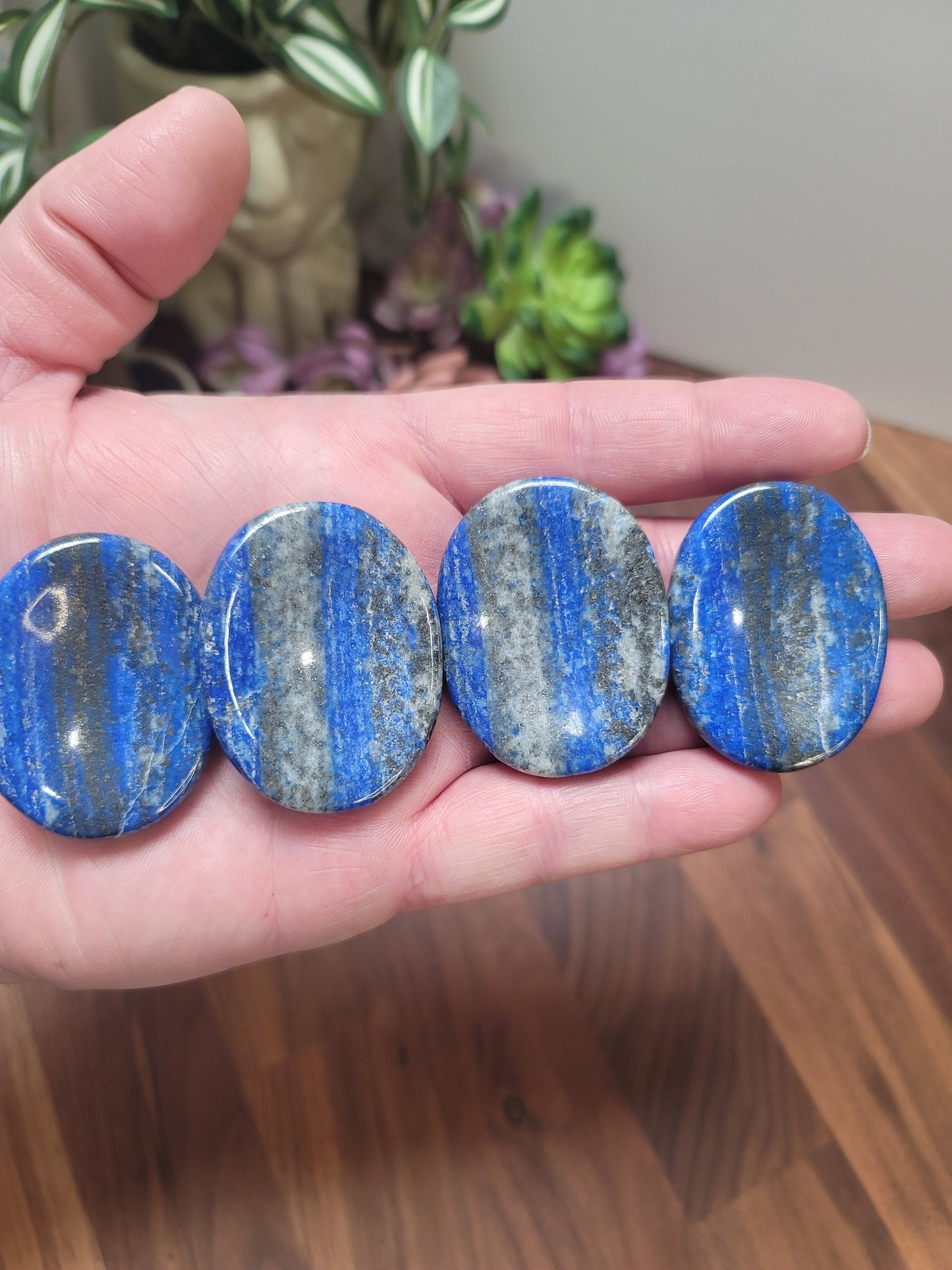 Lapis Lazuli Worry Stone: ADHD Fidget Pocket Crystal (1.9")
