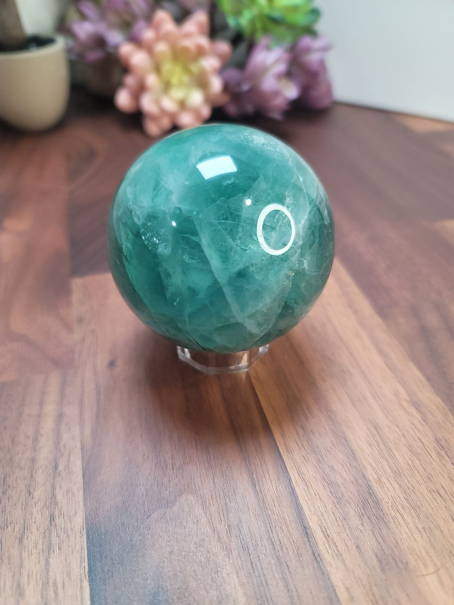 Crystal Sphere: Green Fluorite Decorative Stone (66mm)