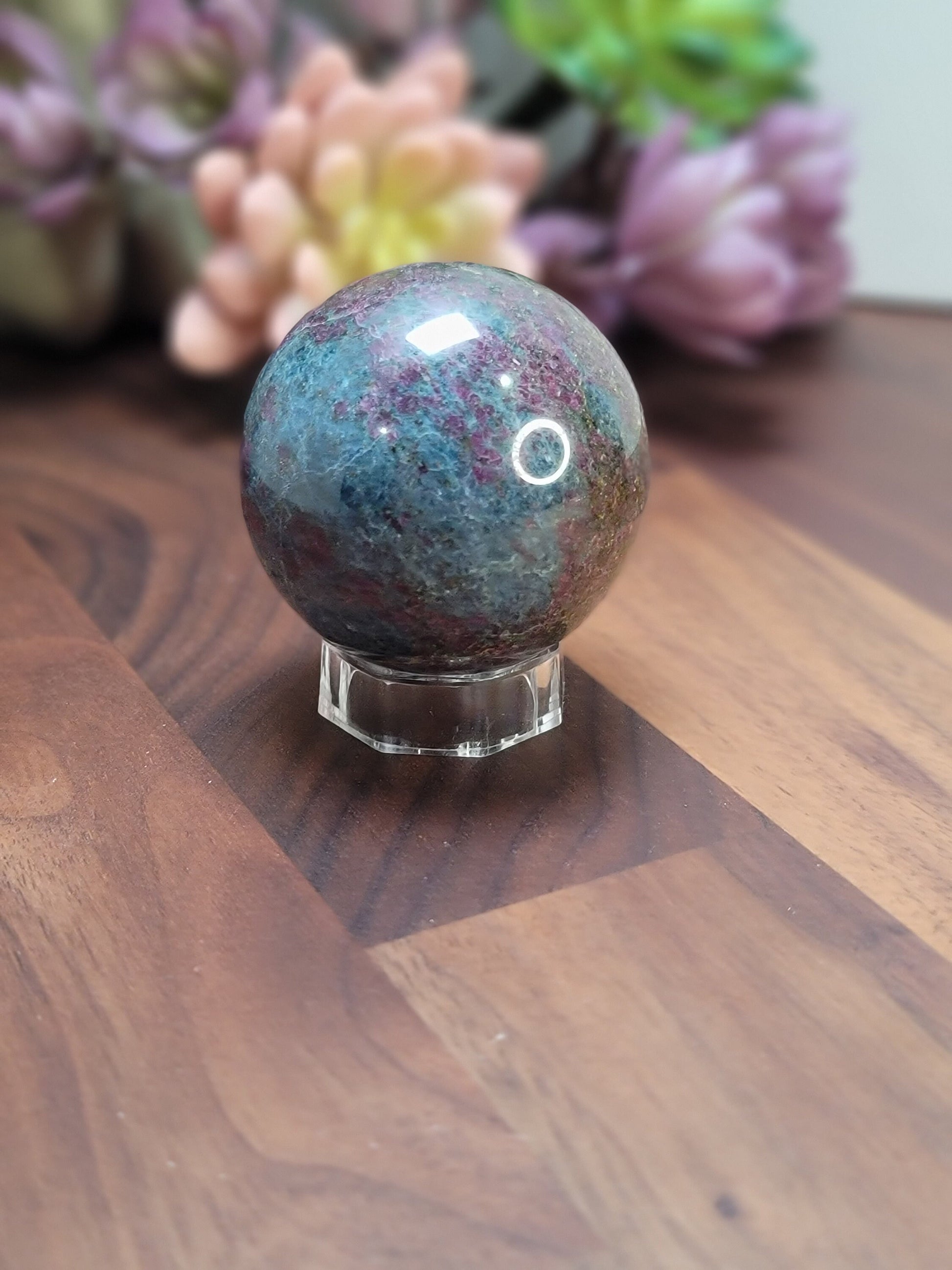 Radiant Ruby Kyanite Crystal Sphere | 53 MM | PC | Green and Pink | Only 1 Available