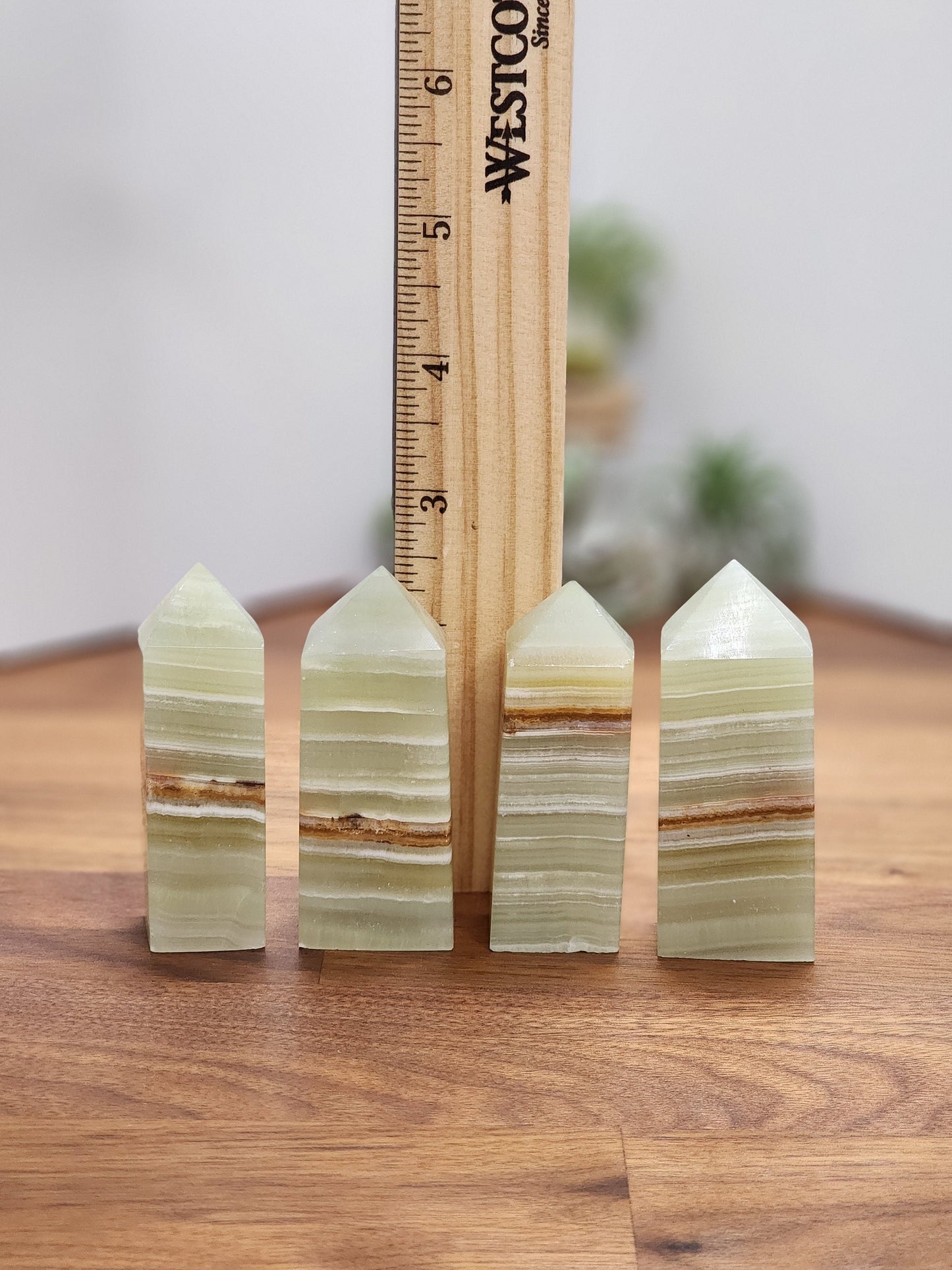 Afghan Jade Points | Brown Banded Crystal Tower | Green & Brown Banding | Light Green Onyx Banding | Intuitively Chosen