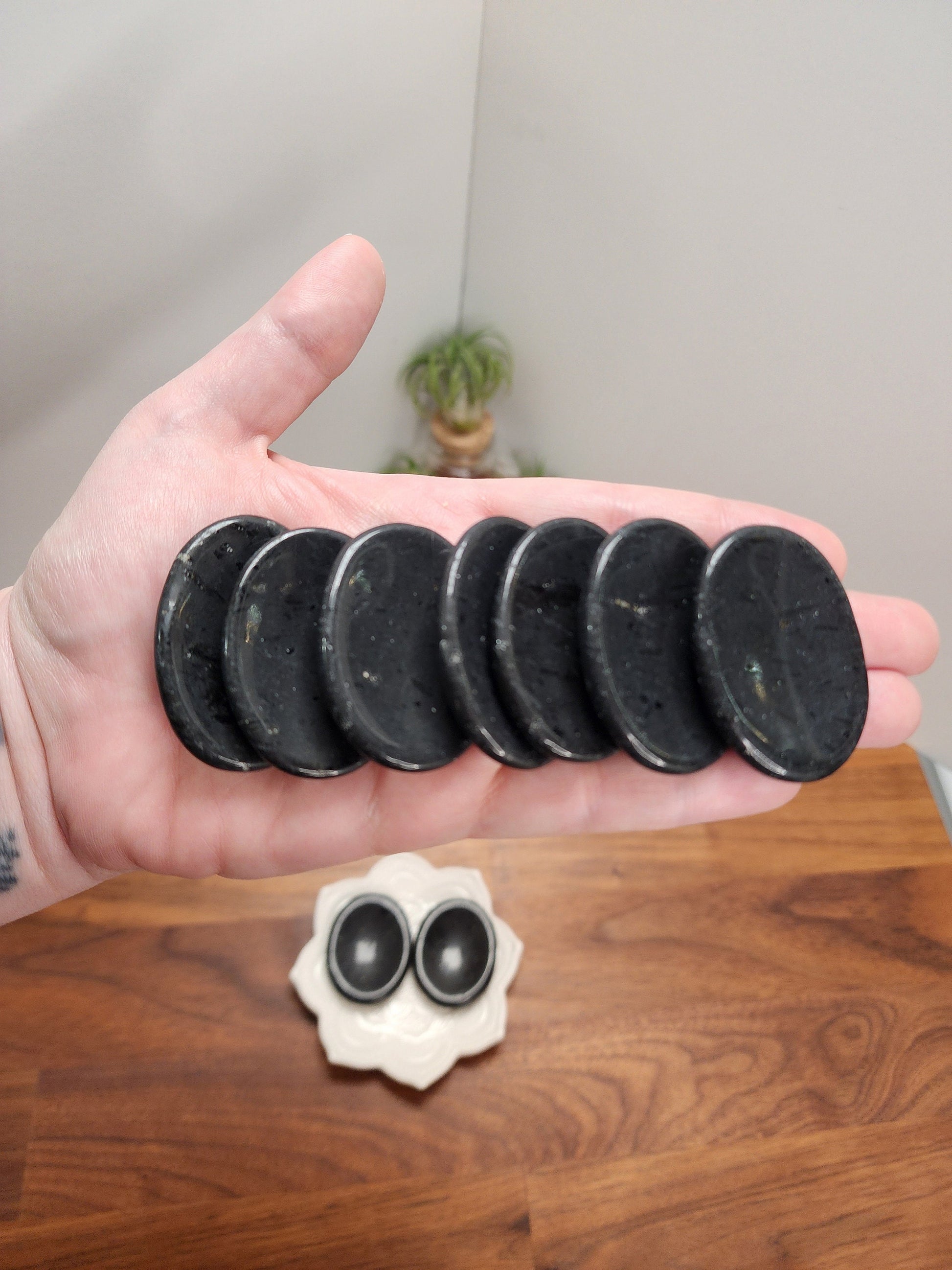 Black Tourmaline Worry Stone: Pocket Fidget Crystal for ADHD