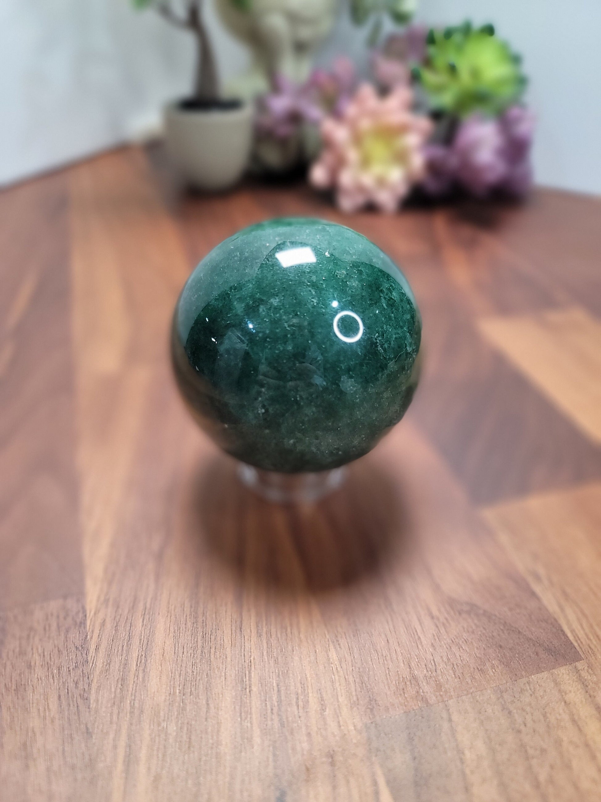 Green Strawberry Quartz Sphere: Sparkling Crystal Ball (68MM)