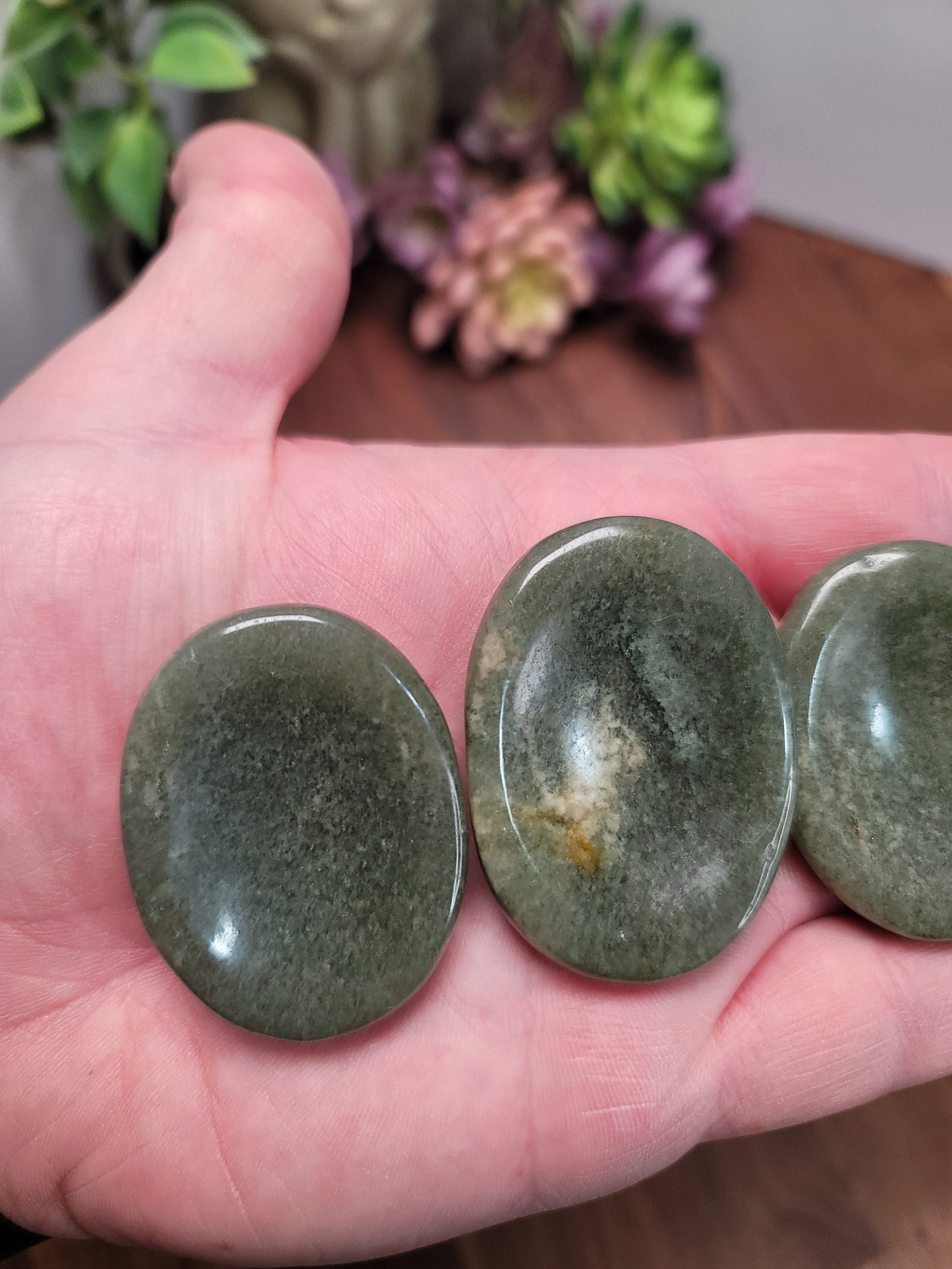 Chunky Green Aventurine Worry Stone: Natural Fidget Toy (1.9")