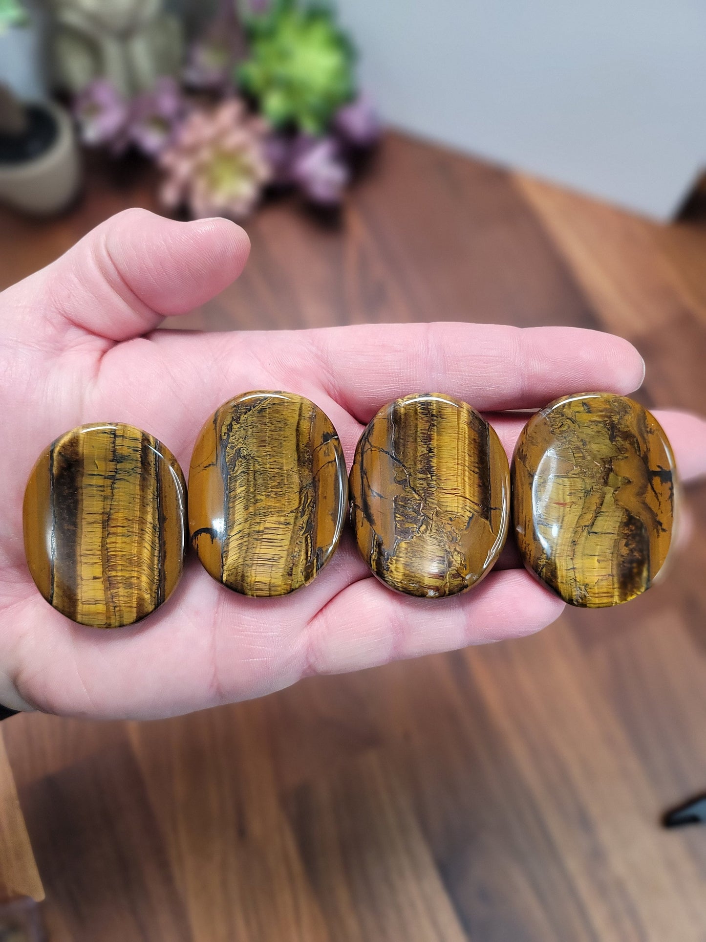 Tiger Eye Worry Stone - Polished Pocket Crystal for Calm