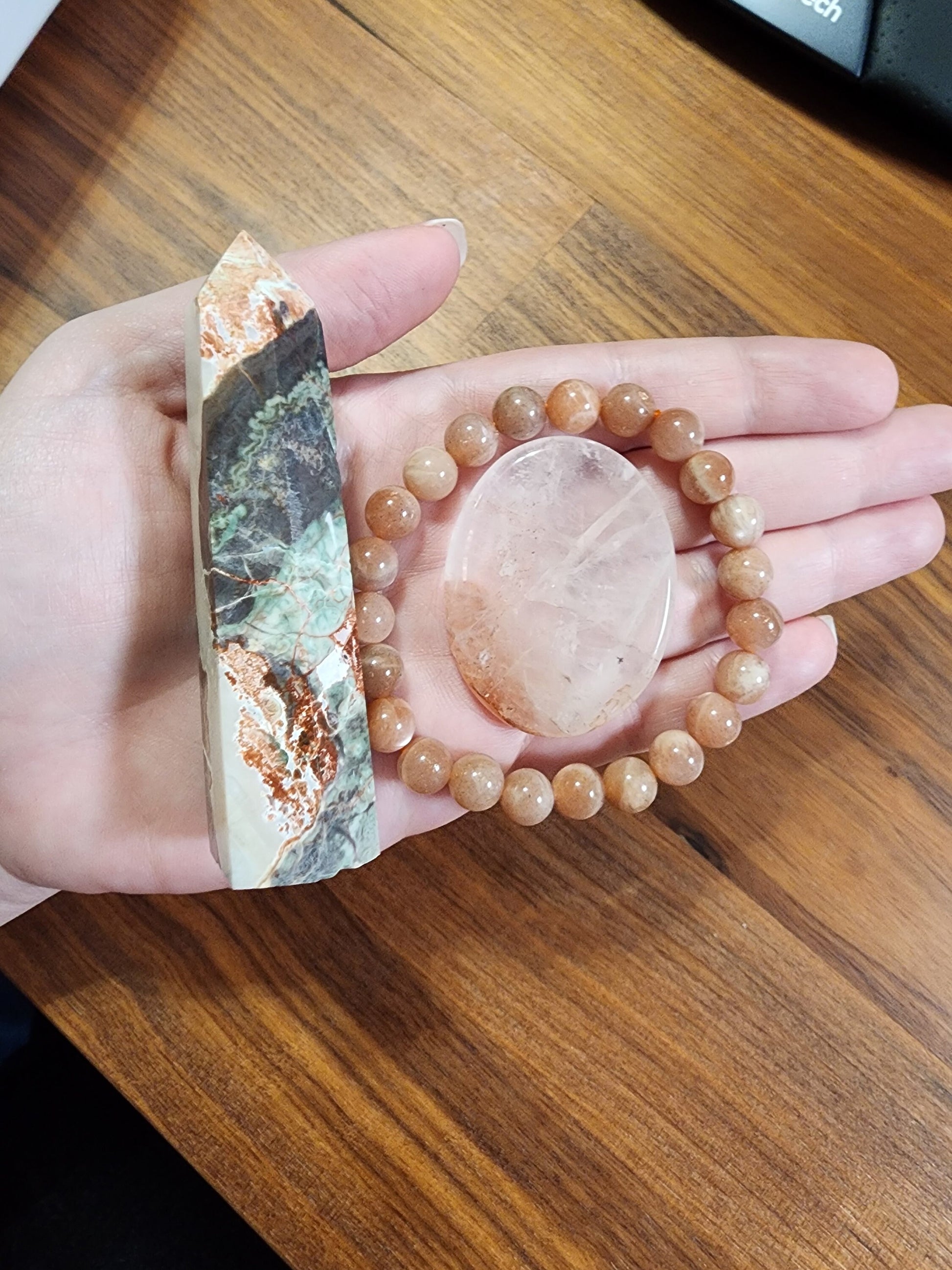 Crystal Bundle Offer: Medium Tower, Bracelet & Worry Stone Set | Healing Crystals, Intuitive Selection | Gift Ready