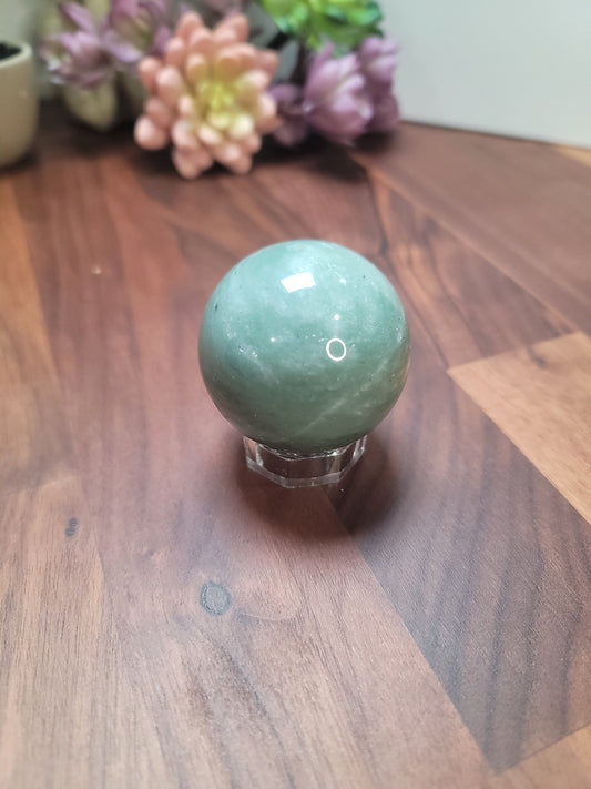 Green Aventurine Crystal Sphere: Natural Stone, 50mm