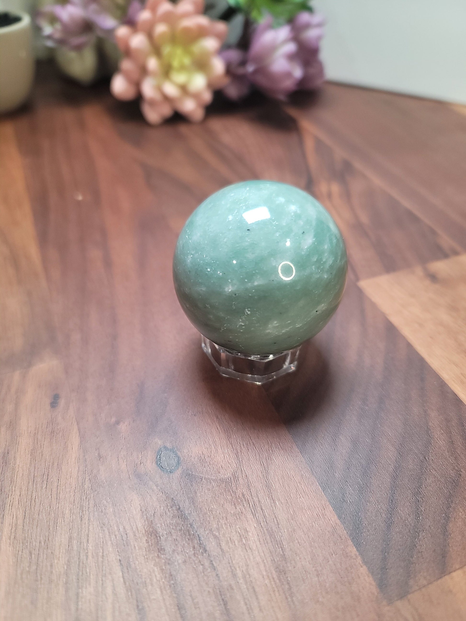 Green Aventurine Crystal Sphere: Natural Stone, 50mm