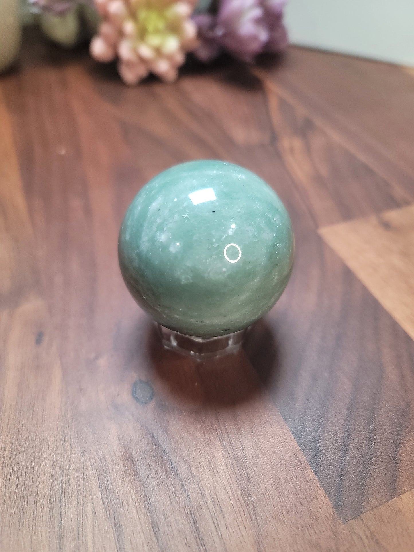 Green Aventurine Crystal Sphere: Natural Stone, 50mm