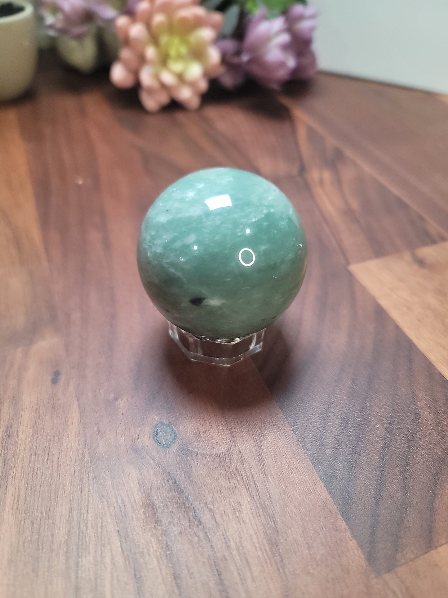 Green Aventurine Crystal Sphere: Natural Stone, 50mm