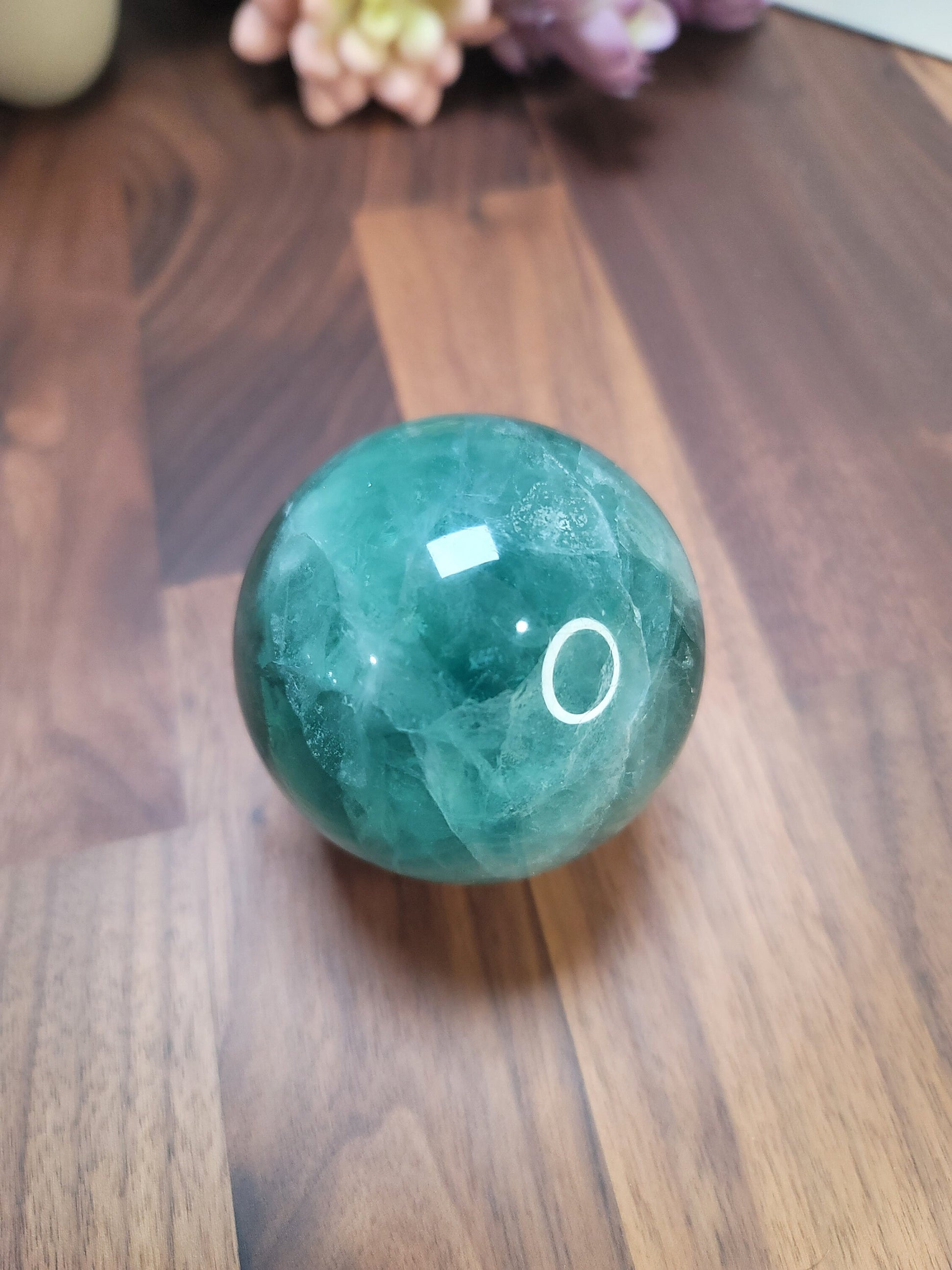 Crystal Sphere: Green Fluorite Decorative Stone (66mm)