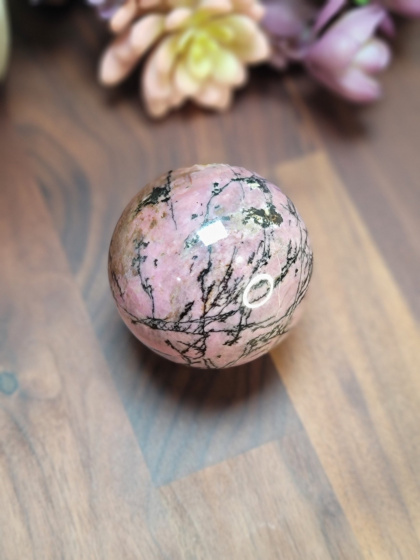 Really Nice Rhodonite Sphere | 66 MM | PC | Pink and Black | Only 1 Available