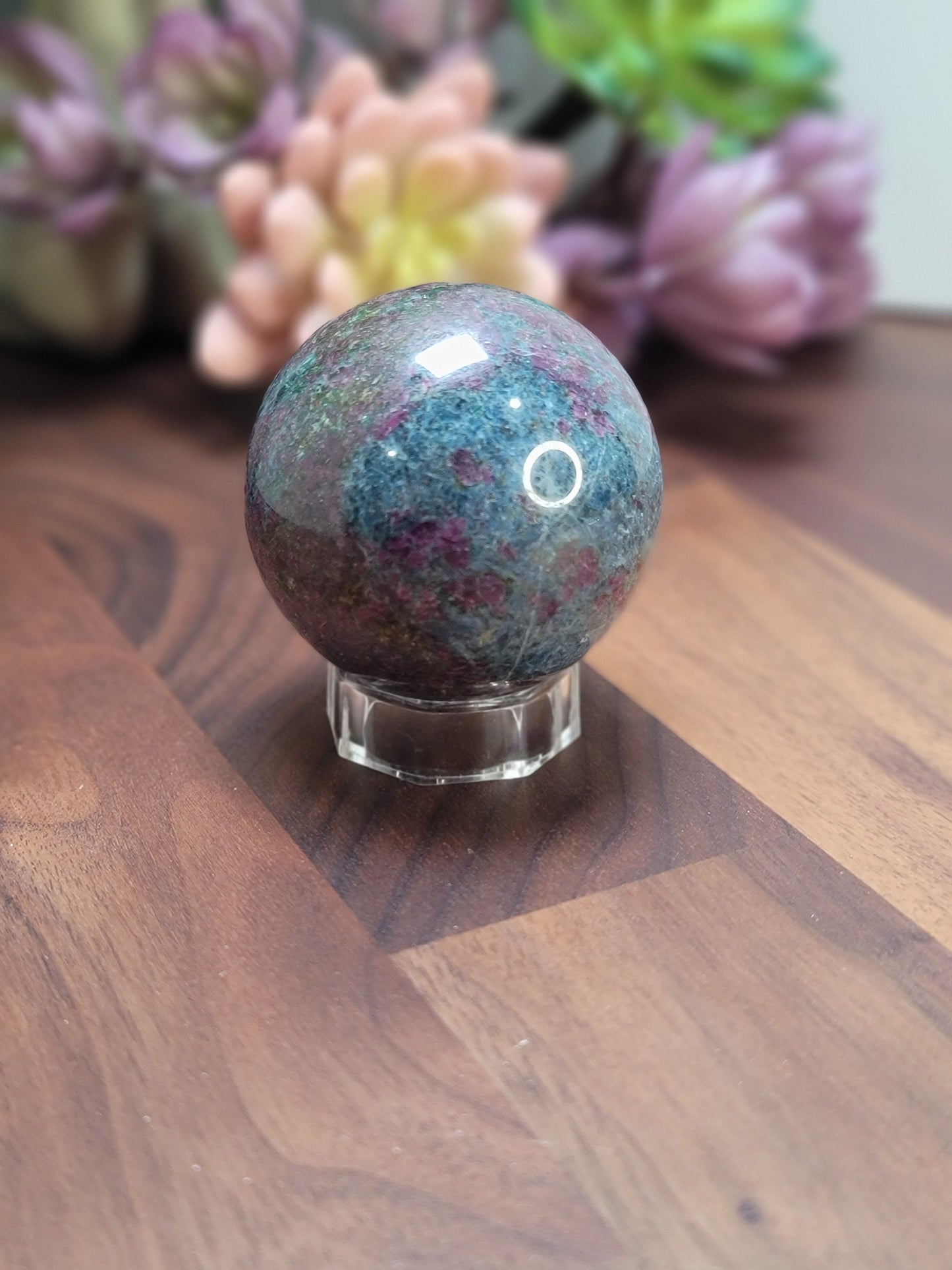 Radiant Ruby Kyanite Crystal Sphere | 53 MM | PC | Green and Pink | Only 1 Available