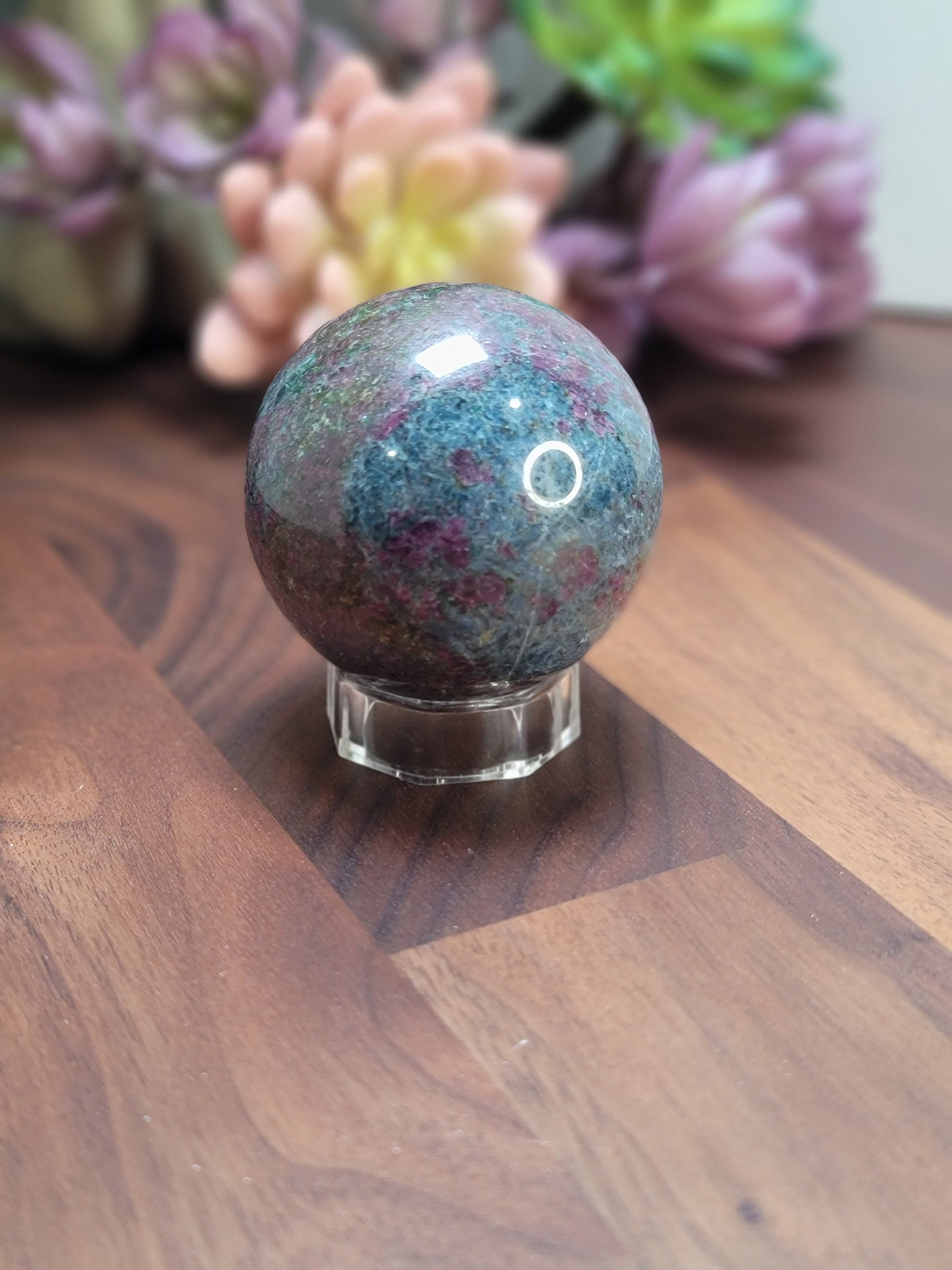 Radiant Ruby Kyanite Crystal Sphere | 53 MM | PC | Green and Pink | Only 1 Available