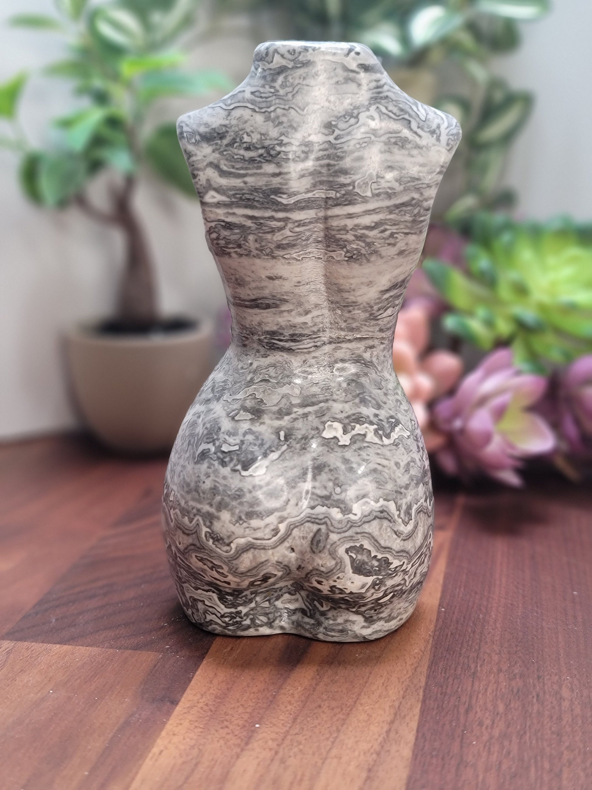 Picasso Jasper Goddess Crystal Carving: Spiderweb Stone (6 Inches)