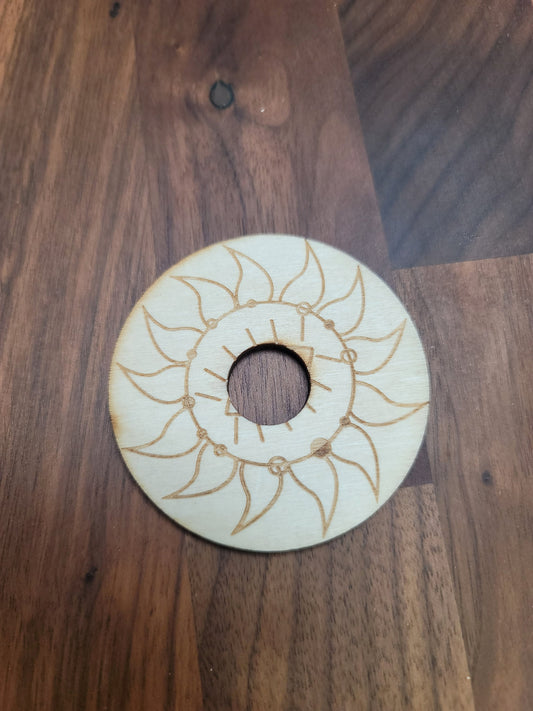 Crystal Sphere Stand: Sun Etched White Wood (Small Display)