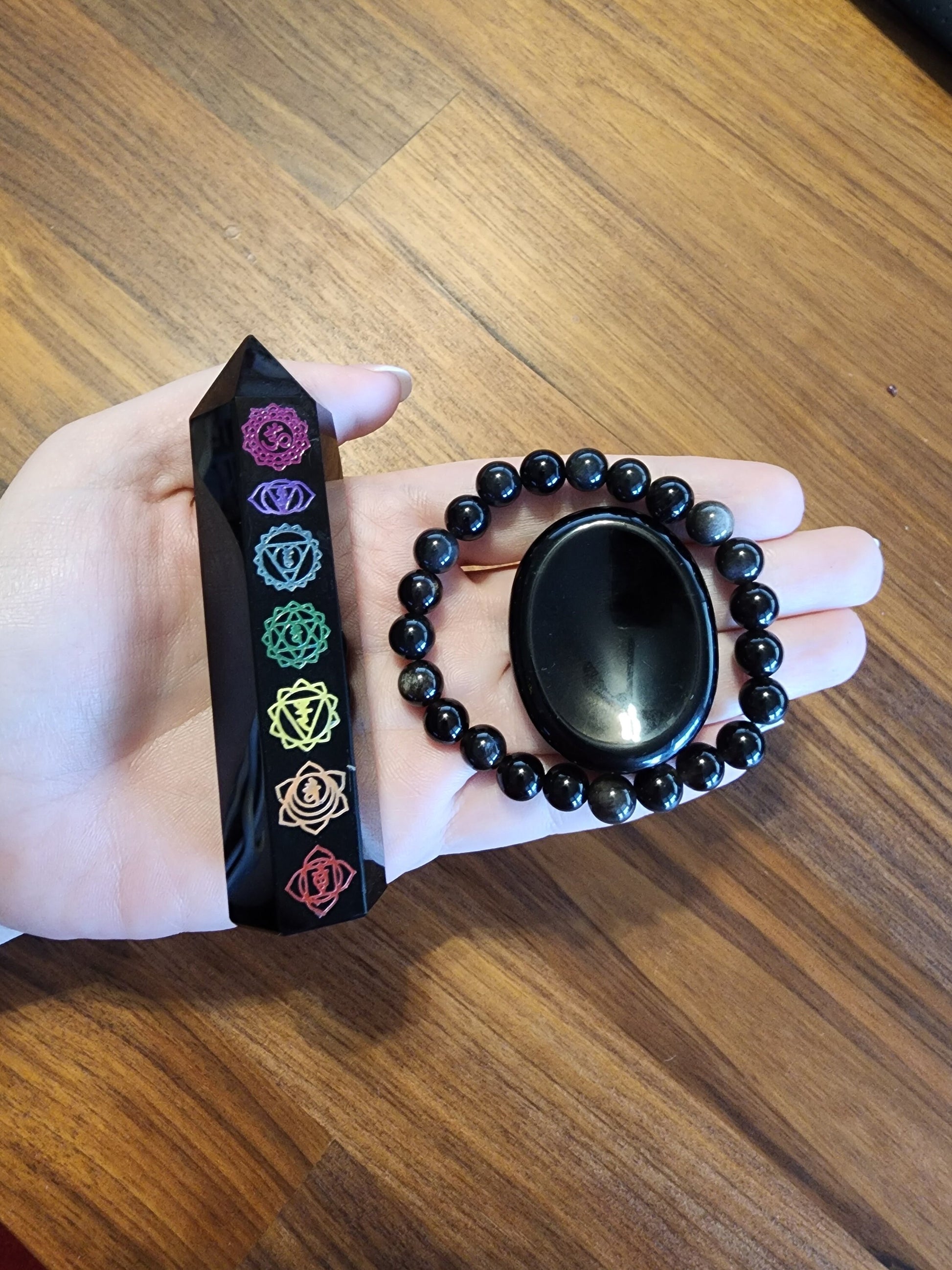 Crystal Bundle Offer: Medium Tower, Bracelet & Worry Stone Set | Healing Crystals, Intuitive Selection | Gift Ready