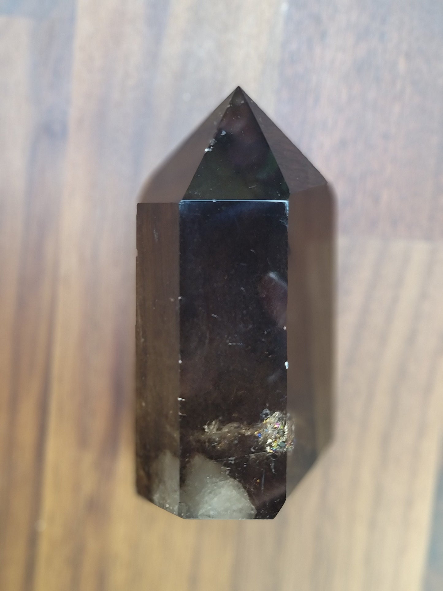 Smokey Quartz Crystal Tower: Chunky Point, Dark Clarity