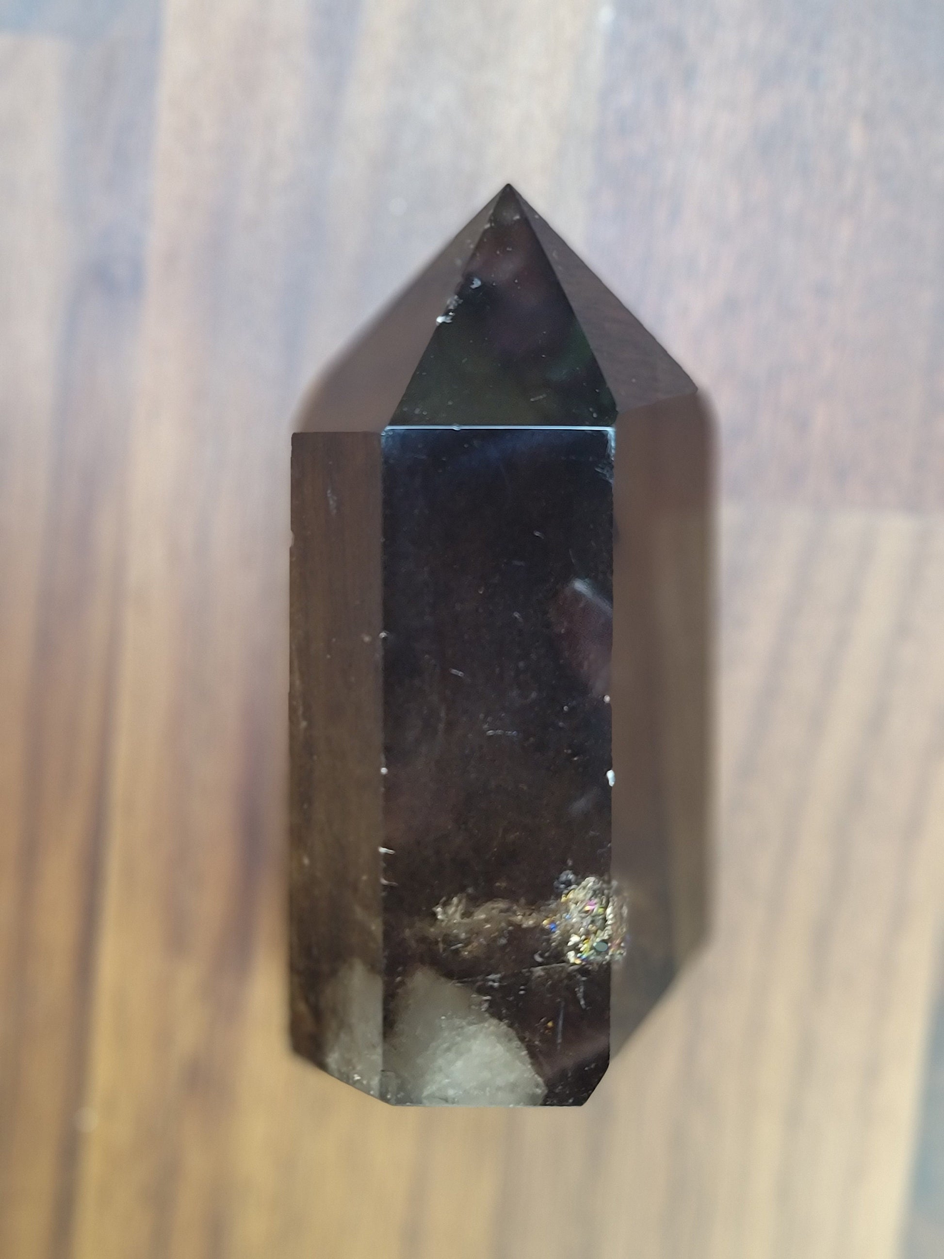 Smokey Quartz Crystal Tower: Chunky Point, Dark Clarity