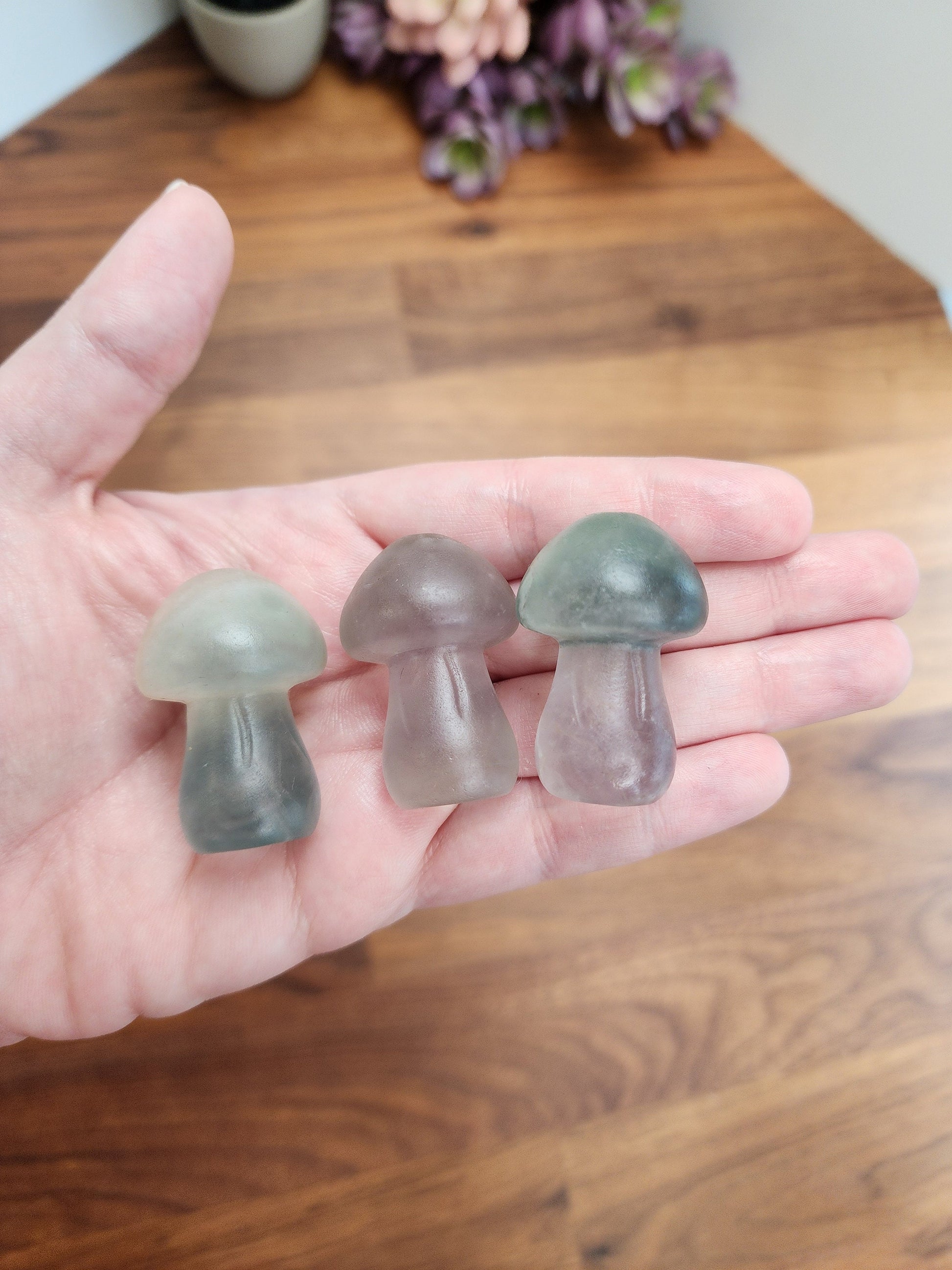 Chunky Crystal Mushroom: Obsidian, Jade, Fluorite, Yooperlite, Goldstone